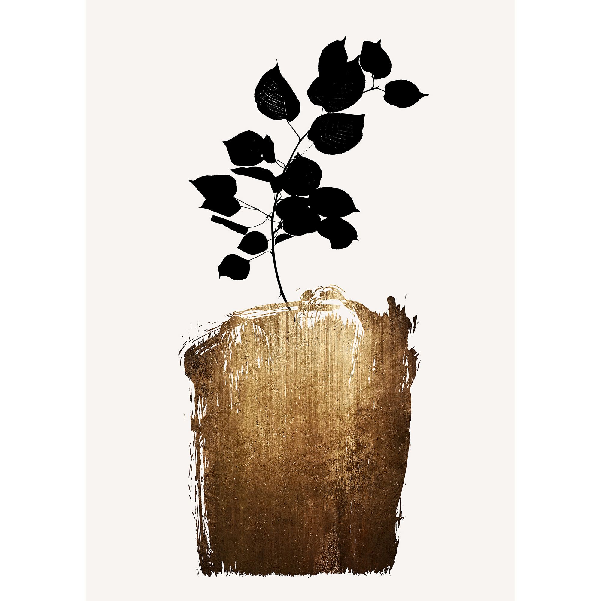 Fototapete Blumen M1-No.61055 | Digitaldruck | Gold | Schwarz