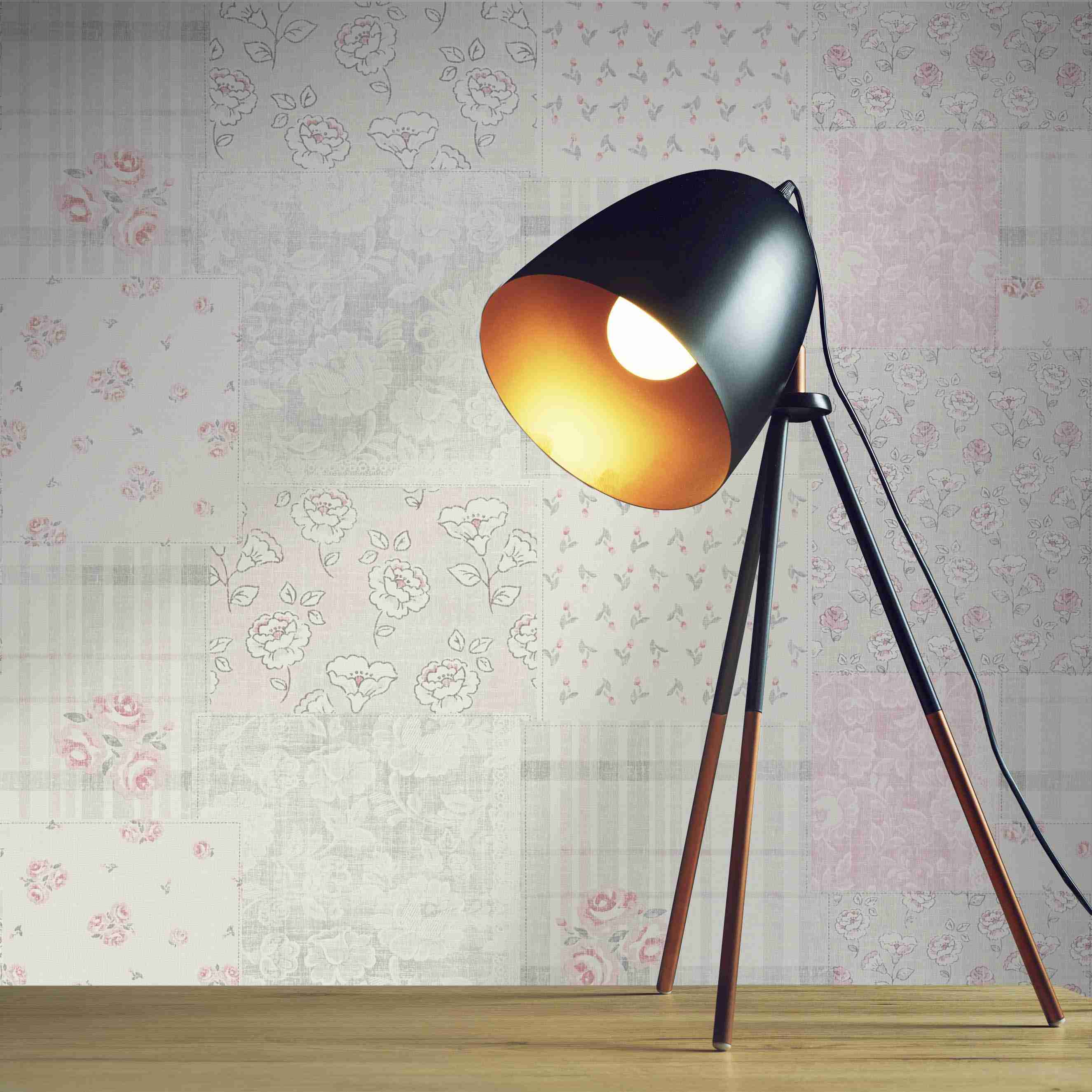 Tapete Pino Blumen M1-No.4272 Vlies Grau Rot Blümchen Tadessi 10.05 x 0.53 m