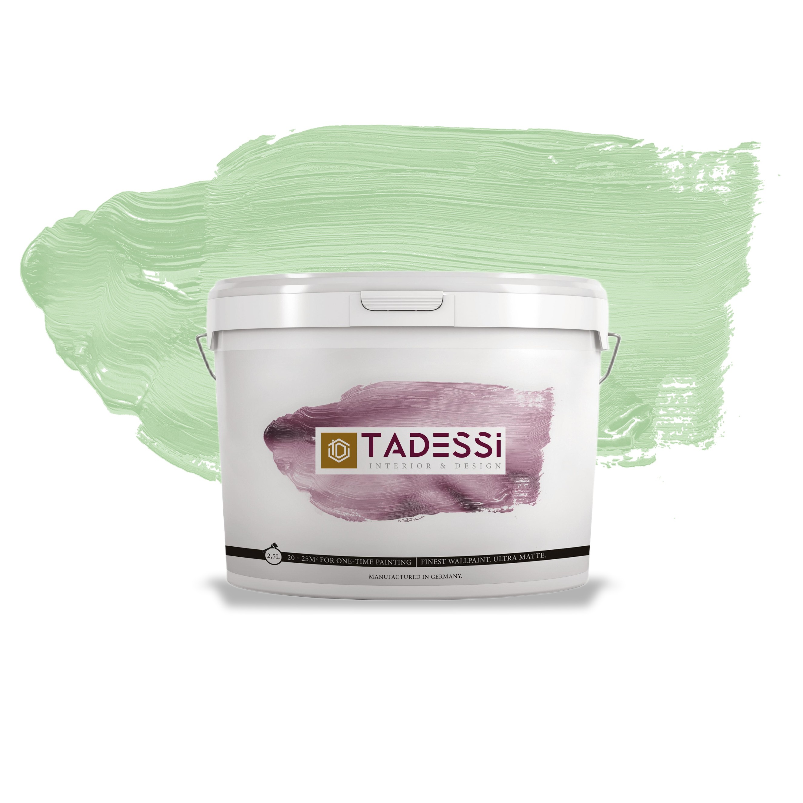 TADESSI Color Vista - Wandfarbe Pastellgrün - Limette Sage Green - Hochwertige matte Innenfarbe