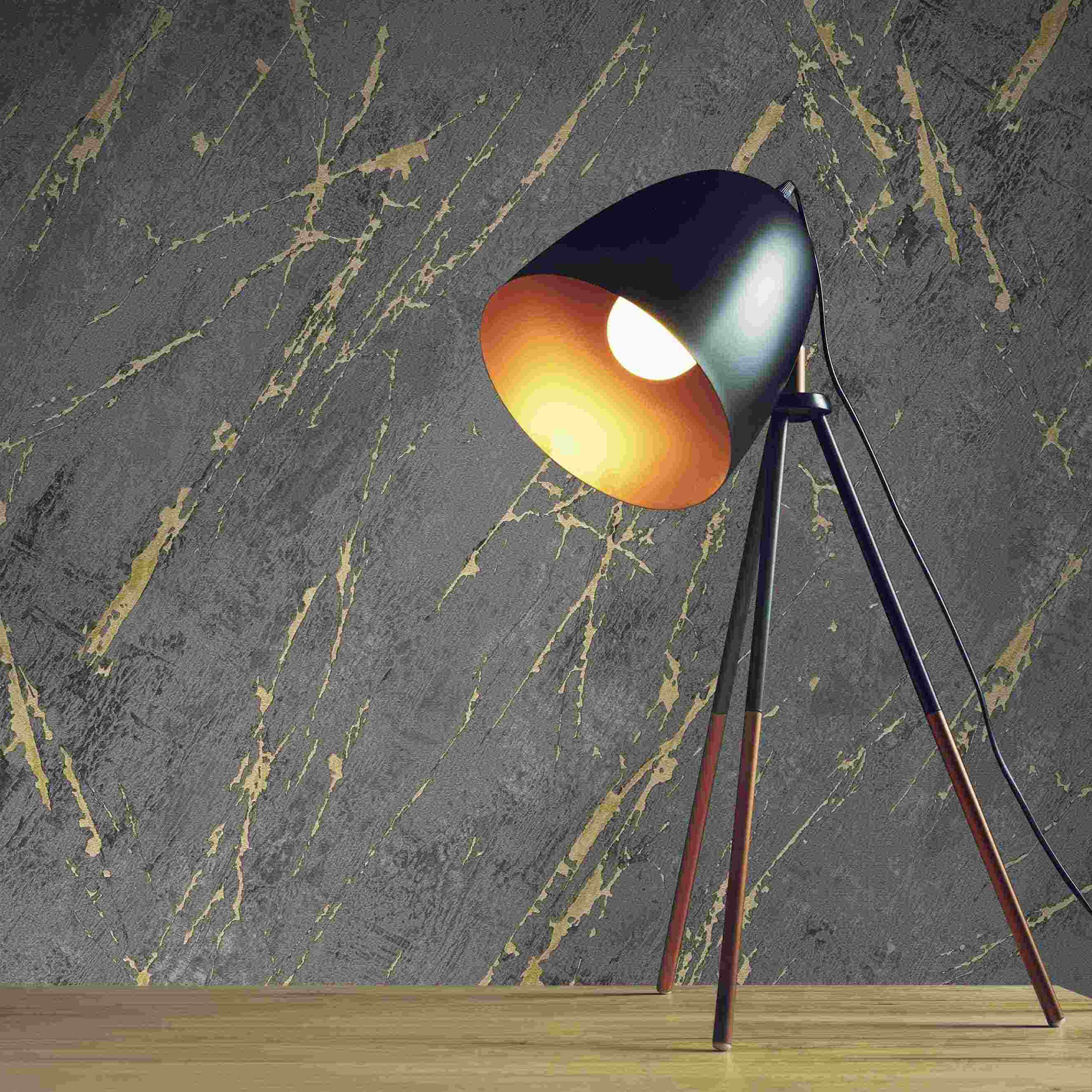 Tapete Rachele Marmor M1-No.4012 | Vlies | Anthrazit | Gold | Marmoroptik | Tadessi | 10.05 x 0.53 m