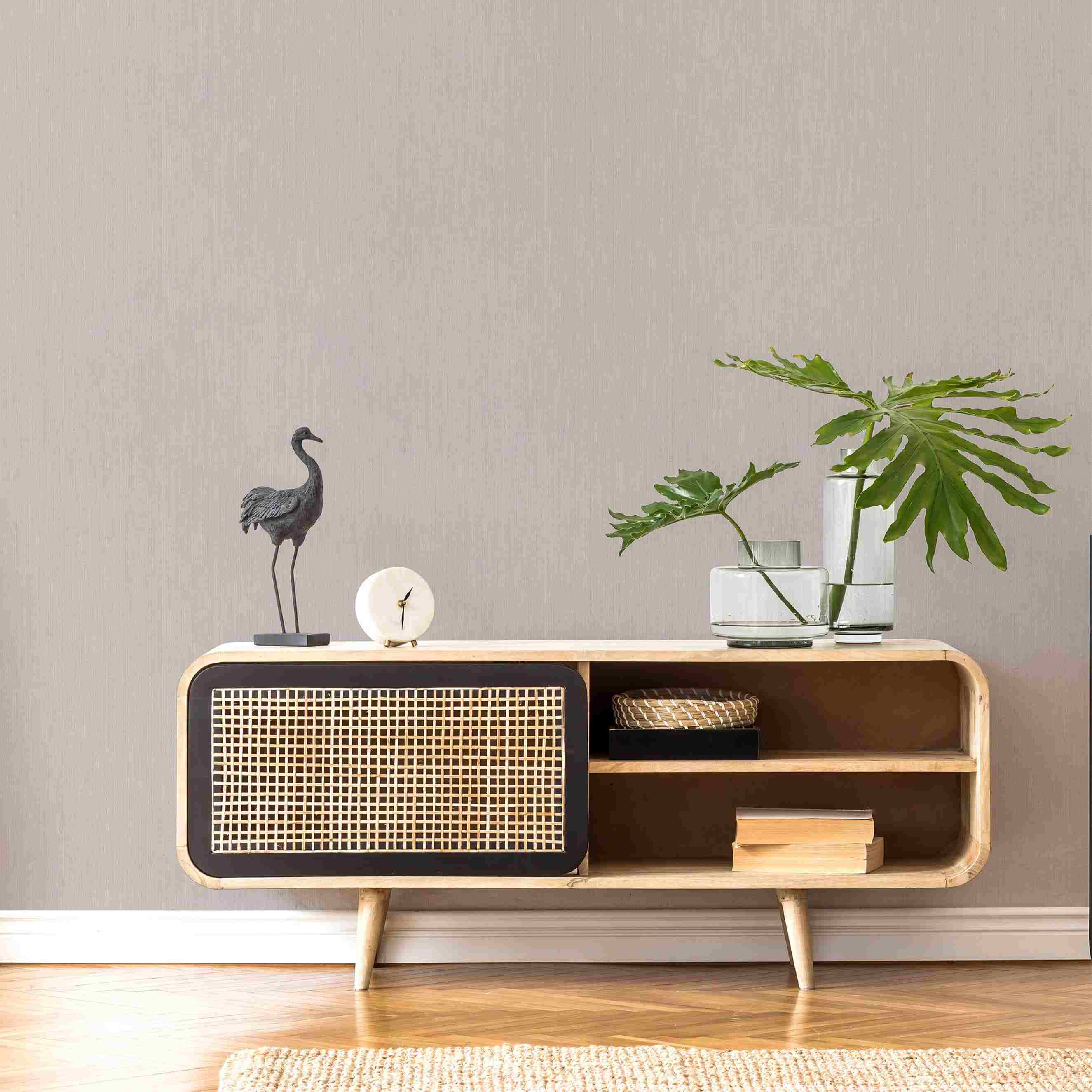 Erismann Fashion for walls | 1000437 | Vliestapete Einfarbig | 0.53 m x 10.05 m | Taupe