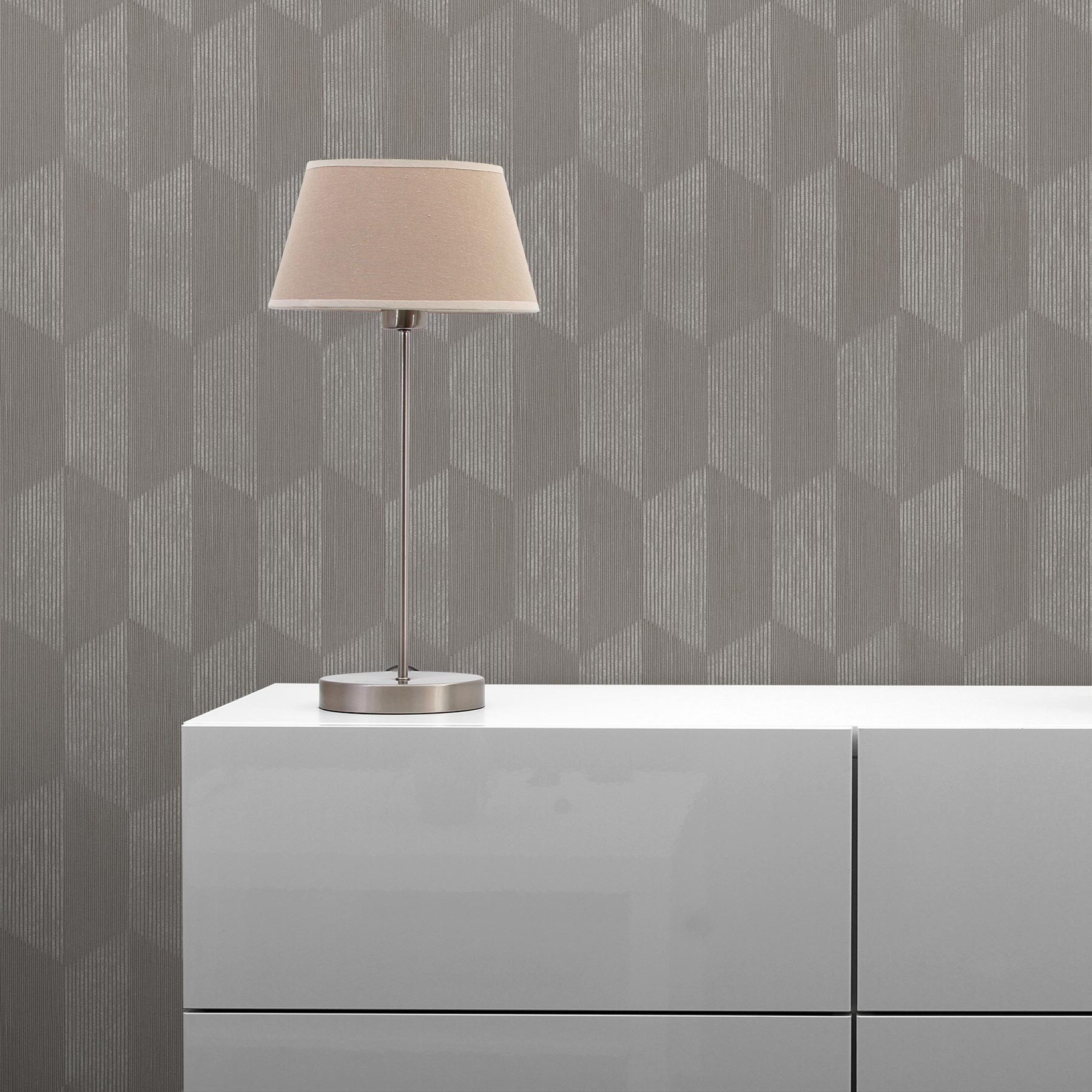 Tapete 3D Optik Tommaso M1-No.3469 | Vliestapete | Grau | Silber | Grafik | Modern | Geometrisch