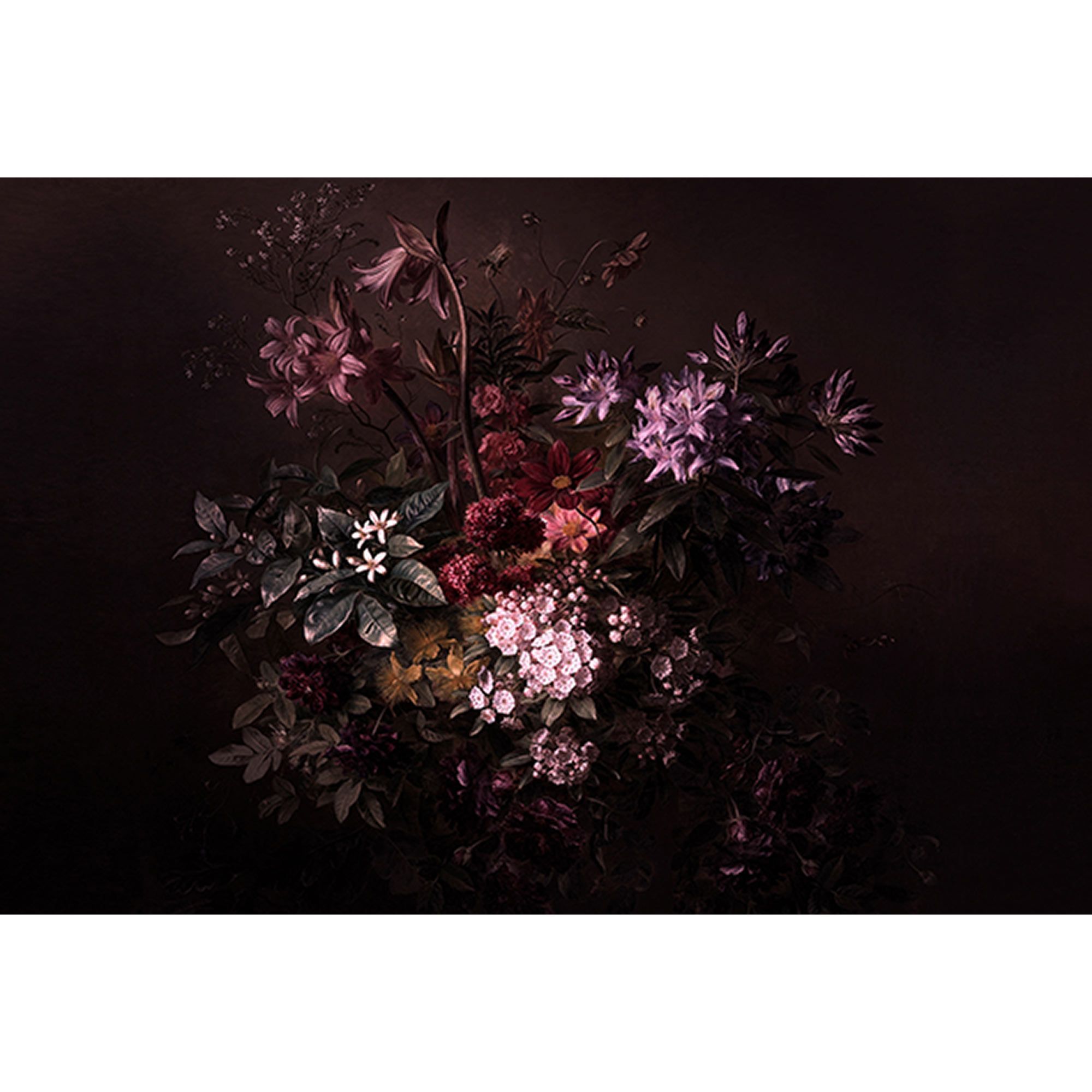 Fototapete Blumen M1-No.60539 | Digitaldruck | Rosa | Schwarz | Floral