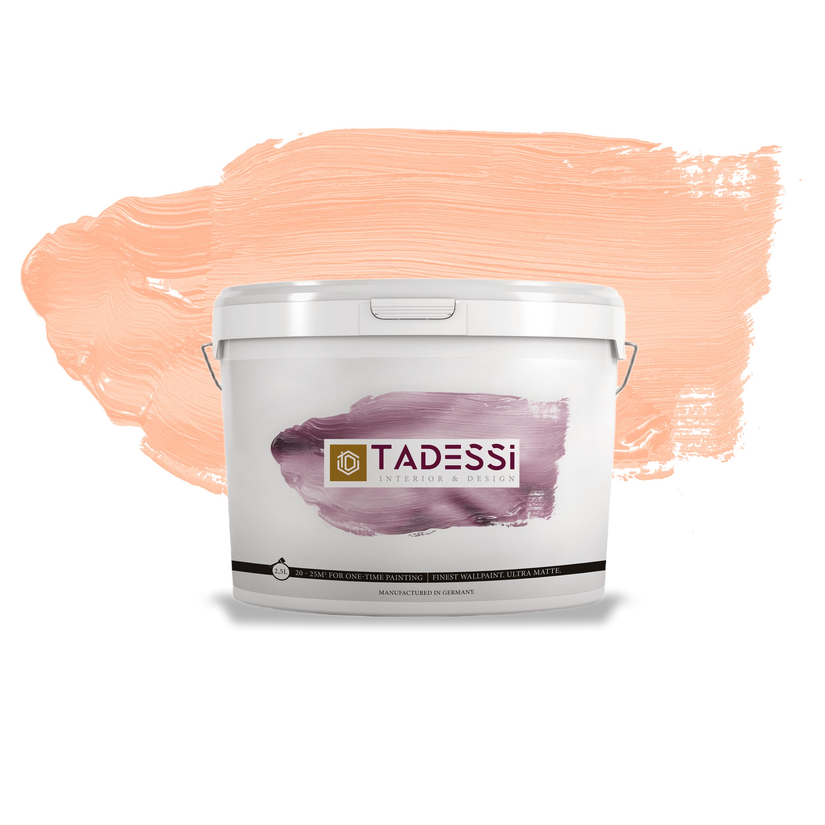TADESSI Color Vista - Wandfarbe Pastellrosa - Korallenhell - Hochwertige matte Innenfarbe