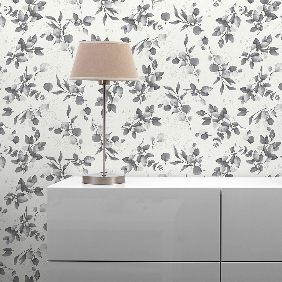 Tapete Valentin Blumen M1-No.11244 Vlies Weiß Schwarz Tadessi 10.05 m x 0.53 m