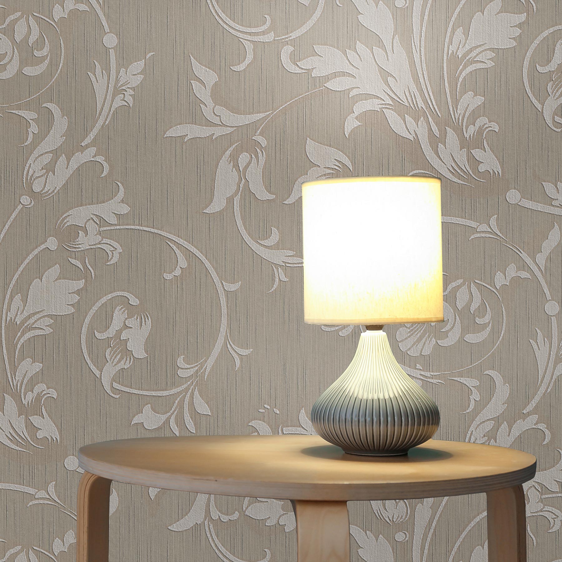 Tapete Blumen Lenni M1-No.3794 Vliestapete Beige Klassik Vintage Struktur Natur