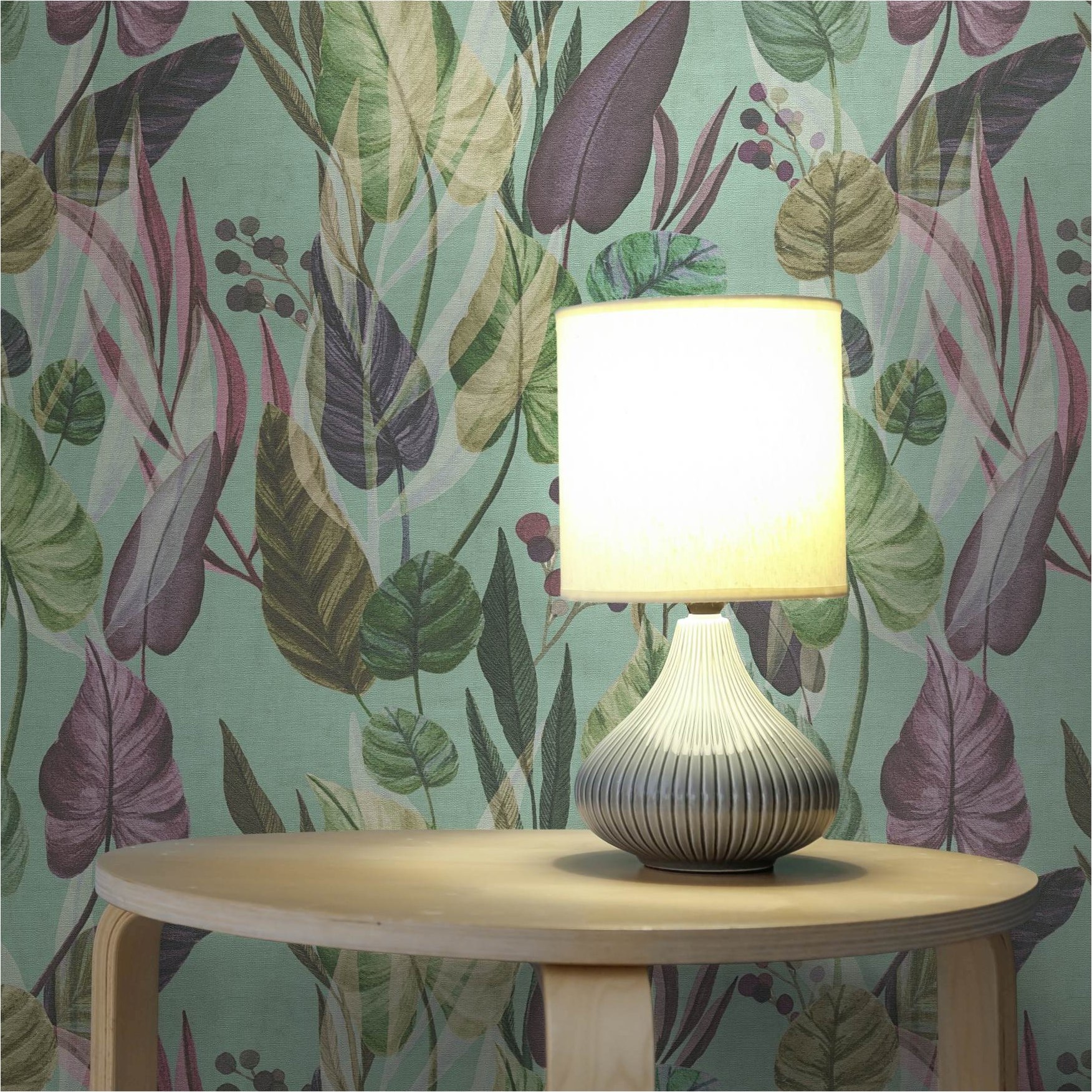 Tapete Floral M1-No.12013 | Vliestapete Blätter | Blau | Grün | Wohnzimmer | Schlafzimmer | Küche