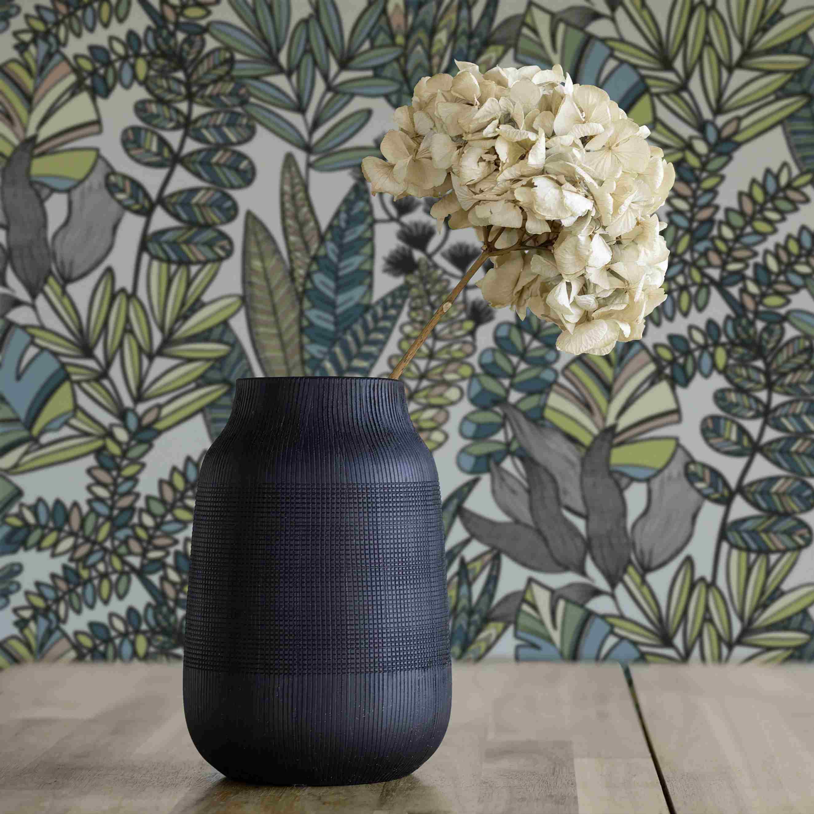 Tapete Carlos Blumen M1-No.4257 | Vlies | Weiß | Schwarz | Floral | Tadessi | 10.05 x 0.53 m