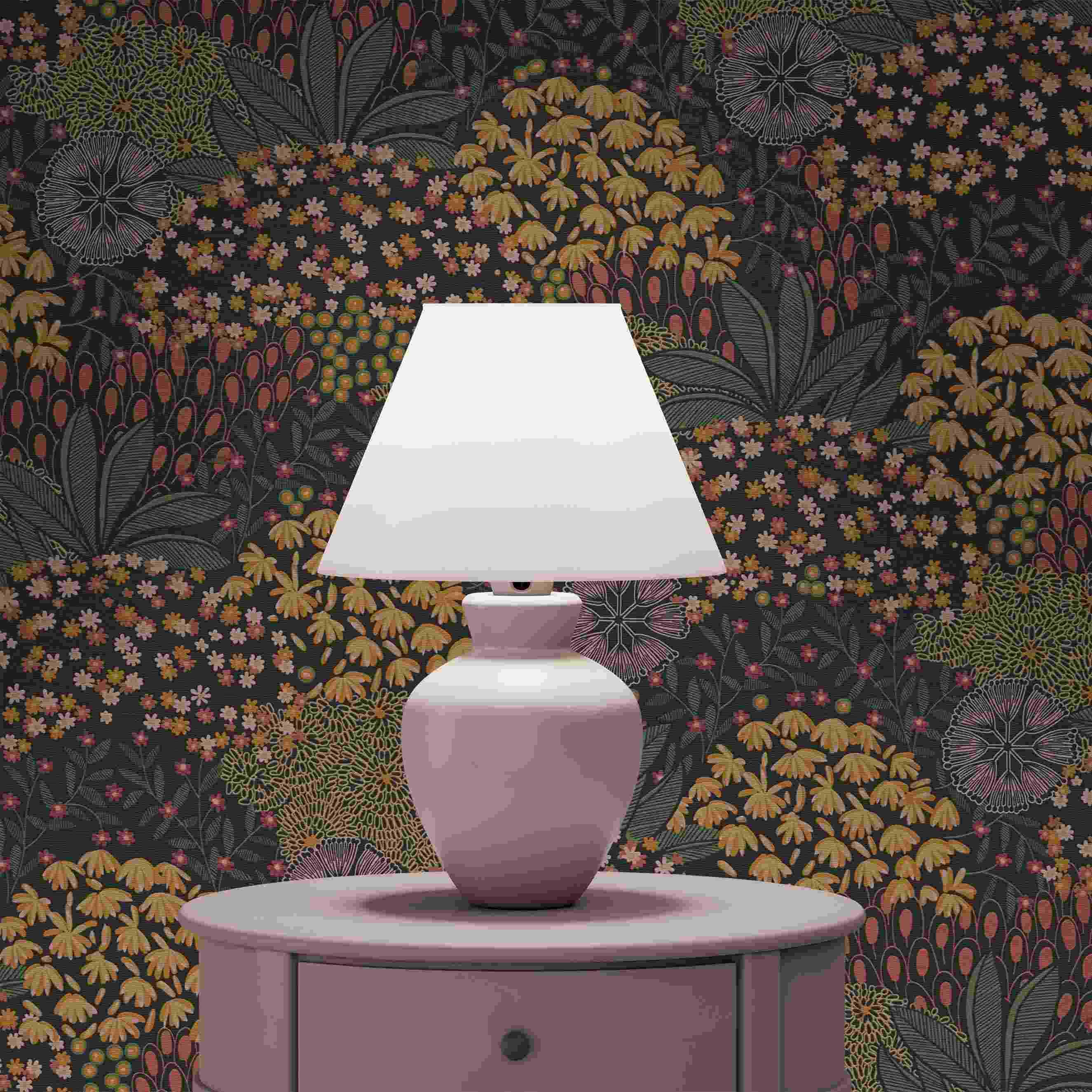 Tapete Florentin Blumen M1-No.3958 | Vlies | Bunt | Schwarz | Floral | Tadessi | 10.05 x 0.53 m