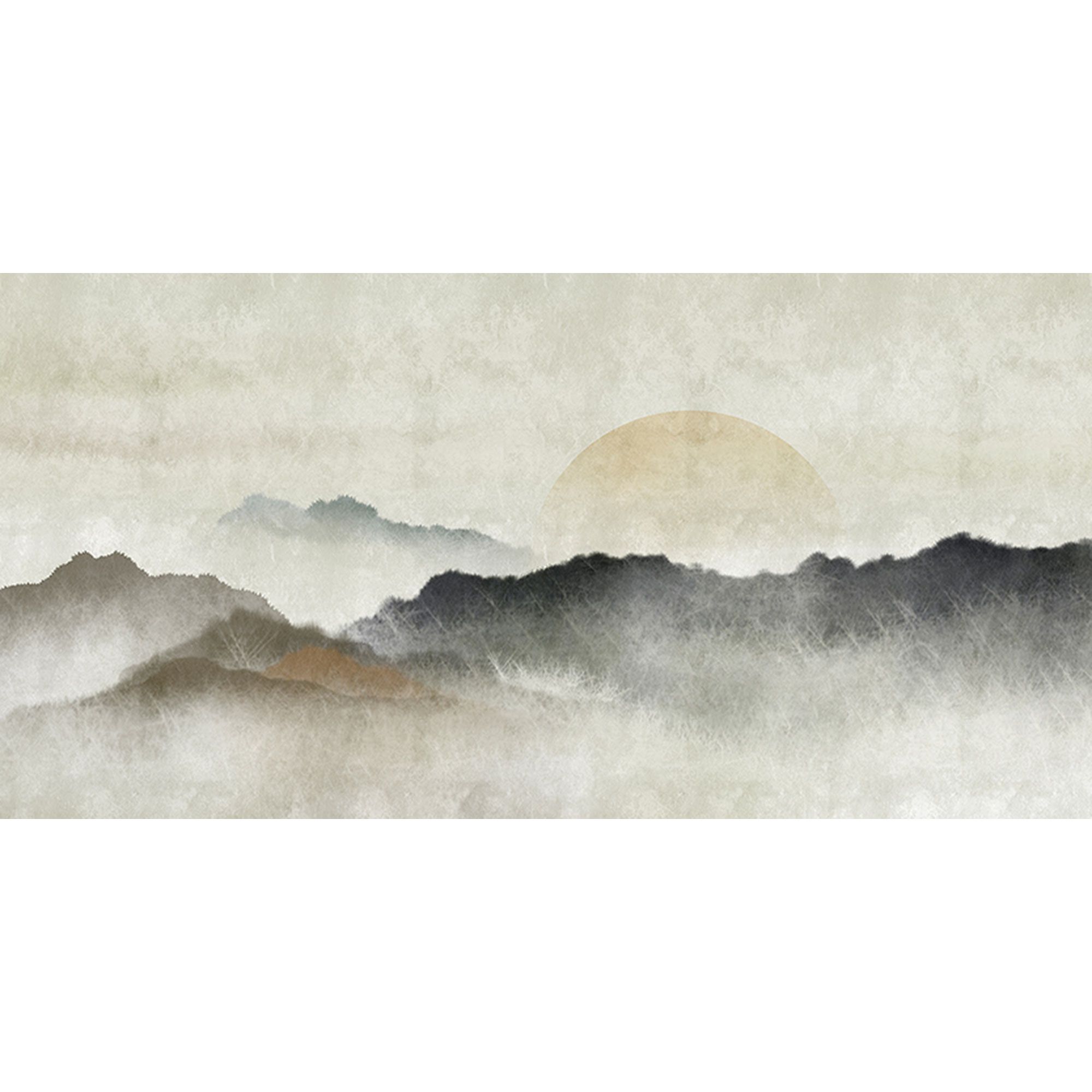 Fototapete Berge M1-No.61406 | Digitaldruck | Beige | Grau | Mond