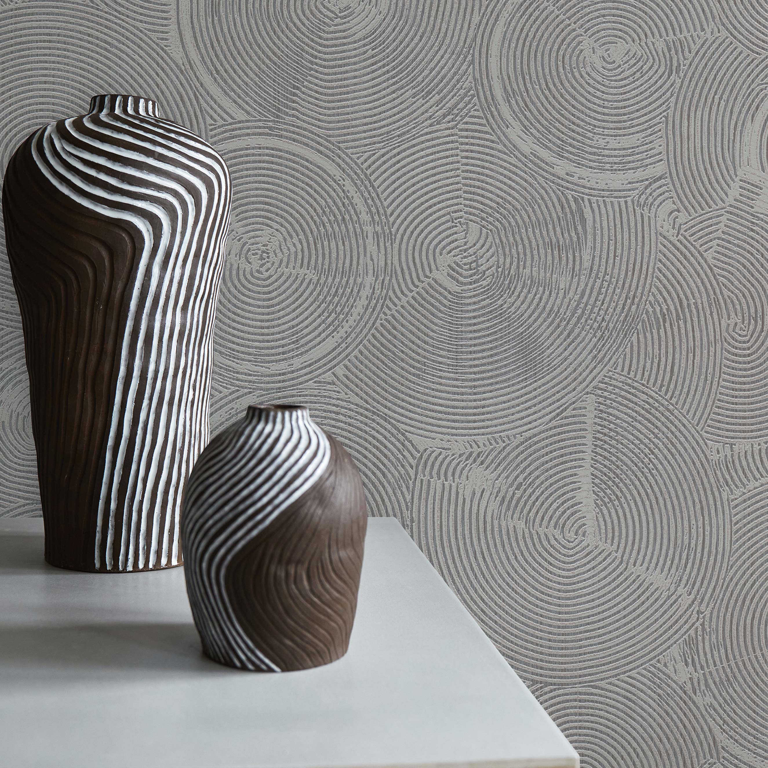 Tapete Grafik Meo M1-No.1610 | Vliestapete | Grau | Silber | Geometrisch | Modern