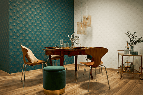 Elegante Esszimmer Tapete im Art Deco Stil