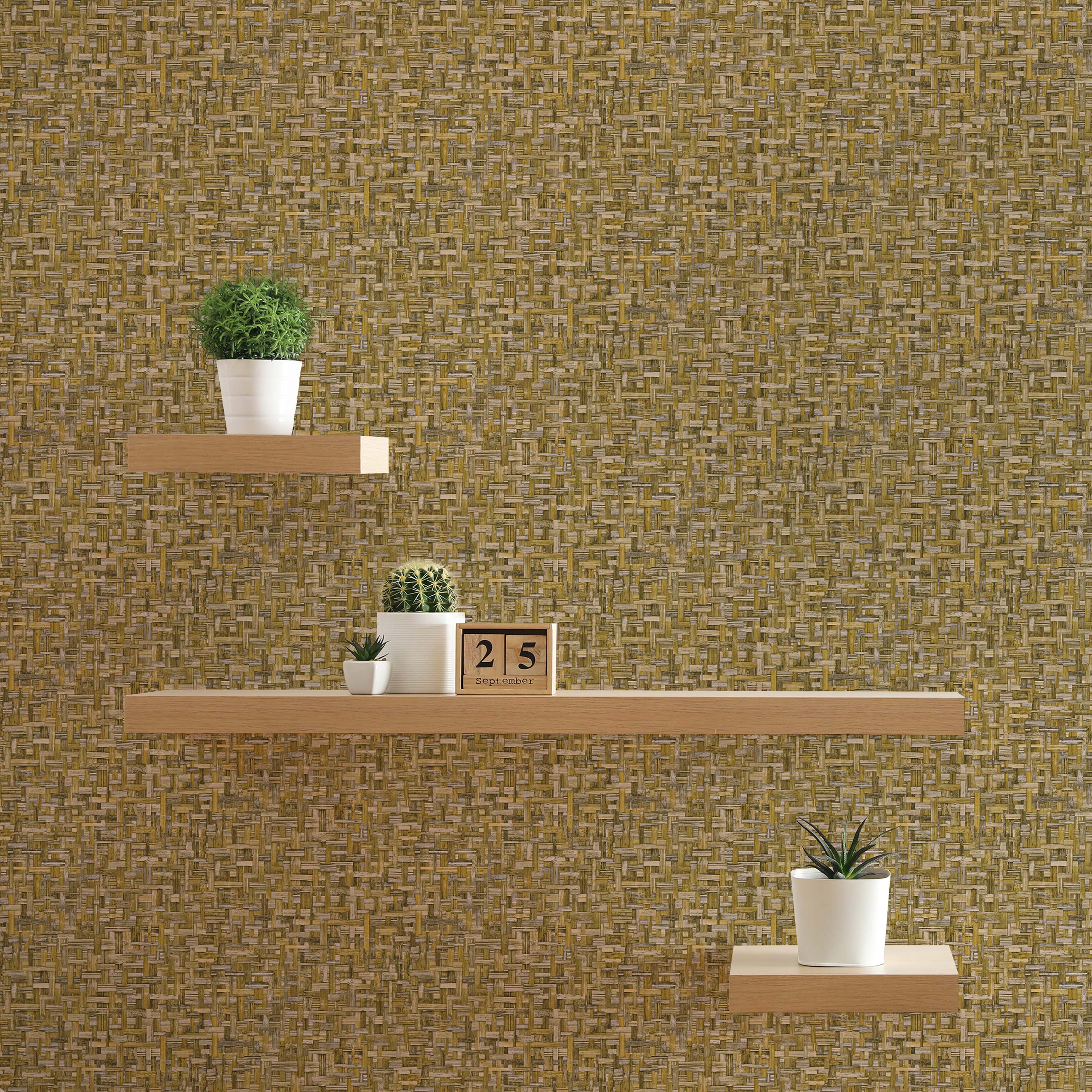 Tapete Holzoptik Mateo M1-No.1535 | Vliestapete | Gelb | Holztapete | Struktur