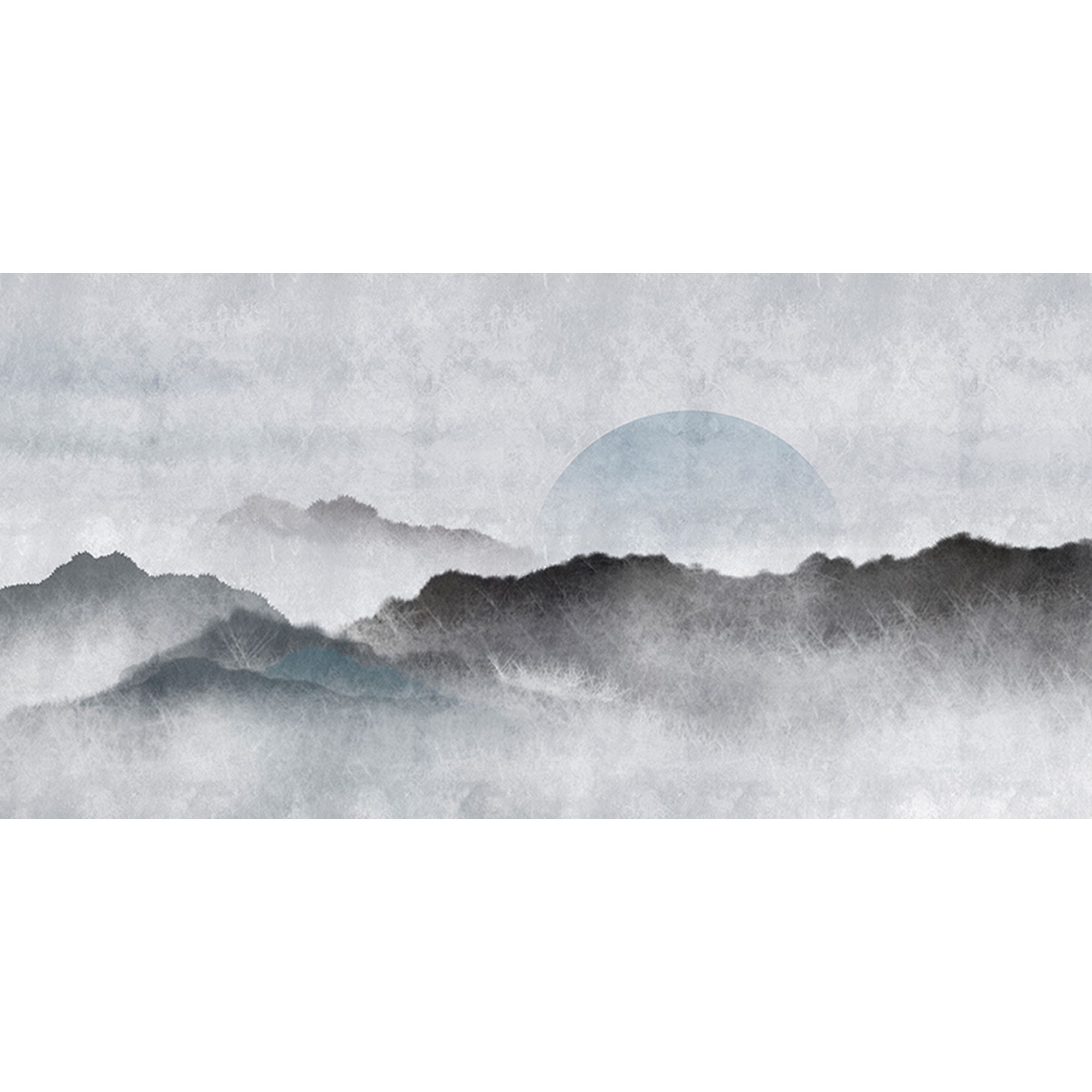 Fototapete Berge M1-No.61407 | Digitaldruck | Grau | Blau | Mond