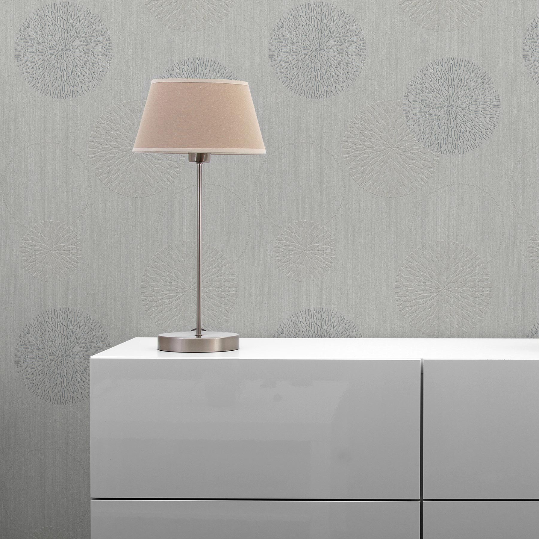 Tapete Punkte Kreise Luigi M1-No.3722 | Vliestapete | Grau | Punktetapete | Geometrisch