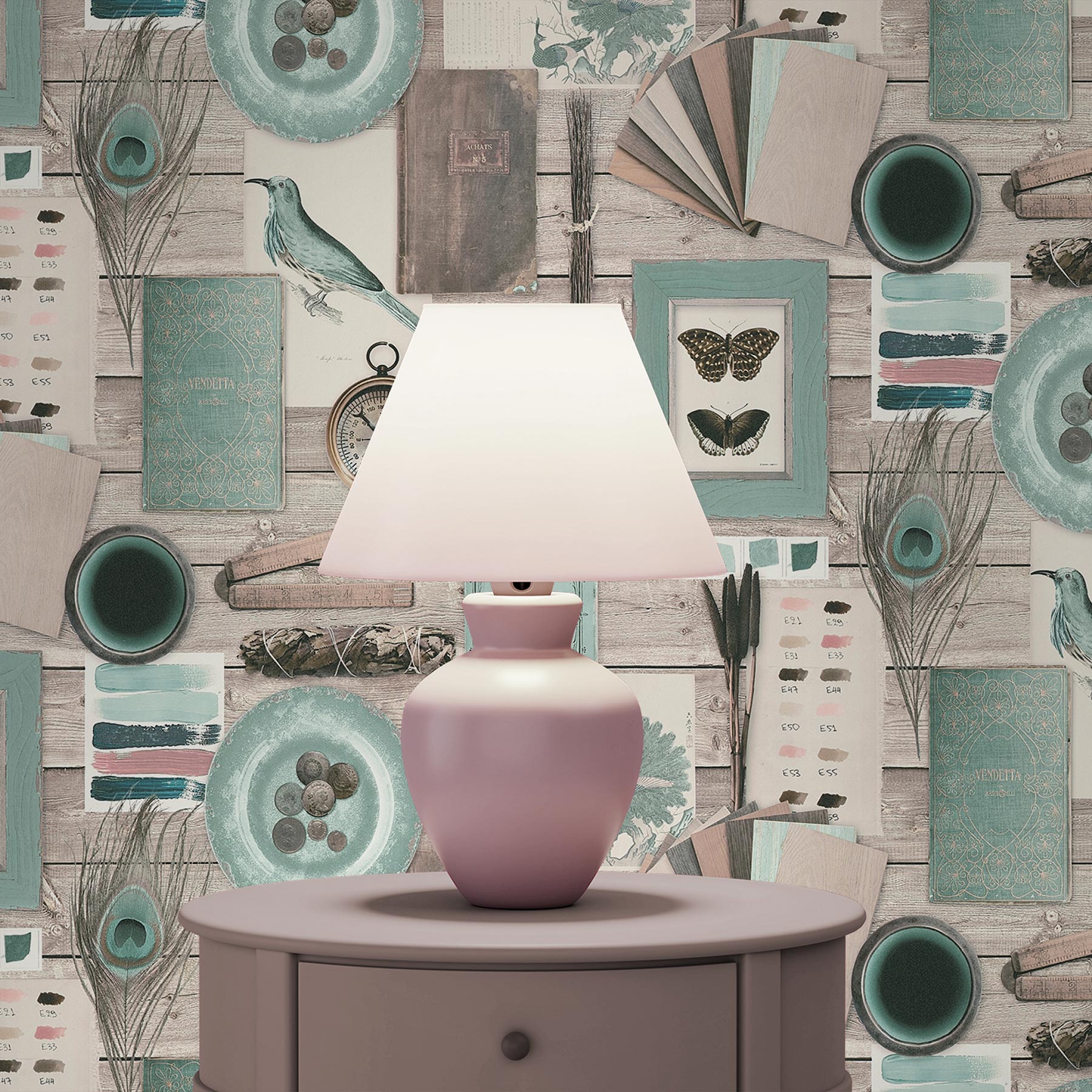 Tapete Retro M1-No.2704 Vliestapete Braun Vintagetapete Retrotapete