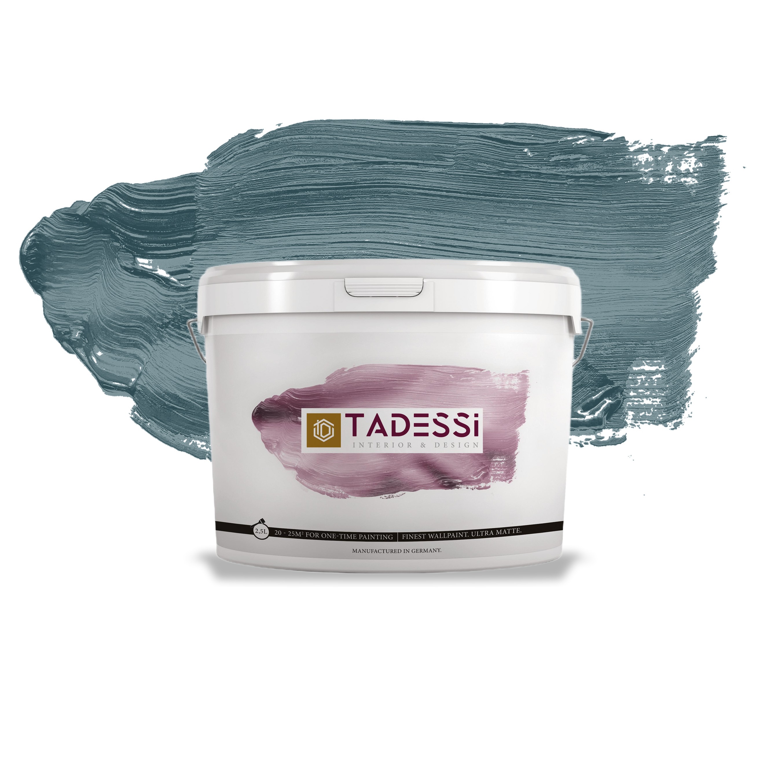 TADESSI Color Vista - Wandfarbe Blau - Stahlblau - Matte Innenfarbe - Hochwertige Dispersionsfarbe