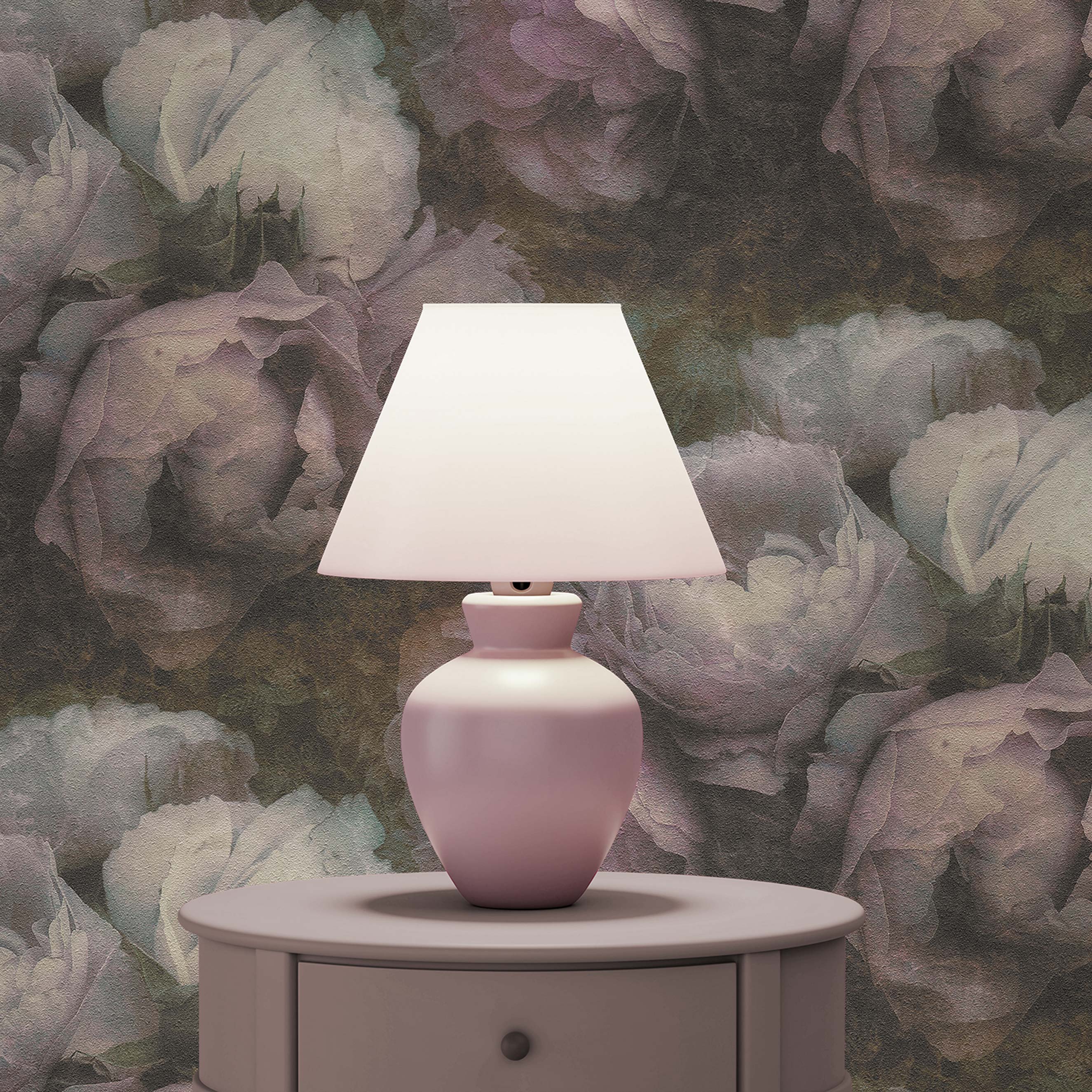 Tapete Blumen Florentin M1-No.364 | Vliestapete | Violett | Grau | Tapete Floral | Rosen