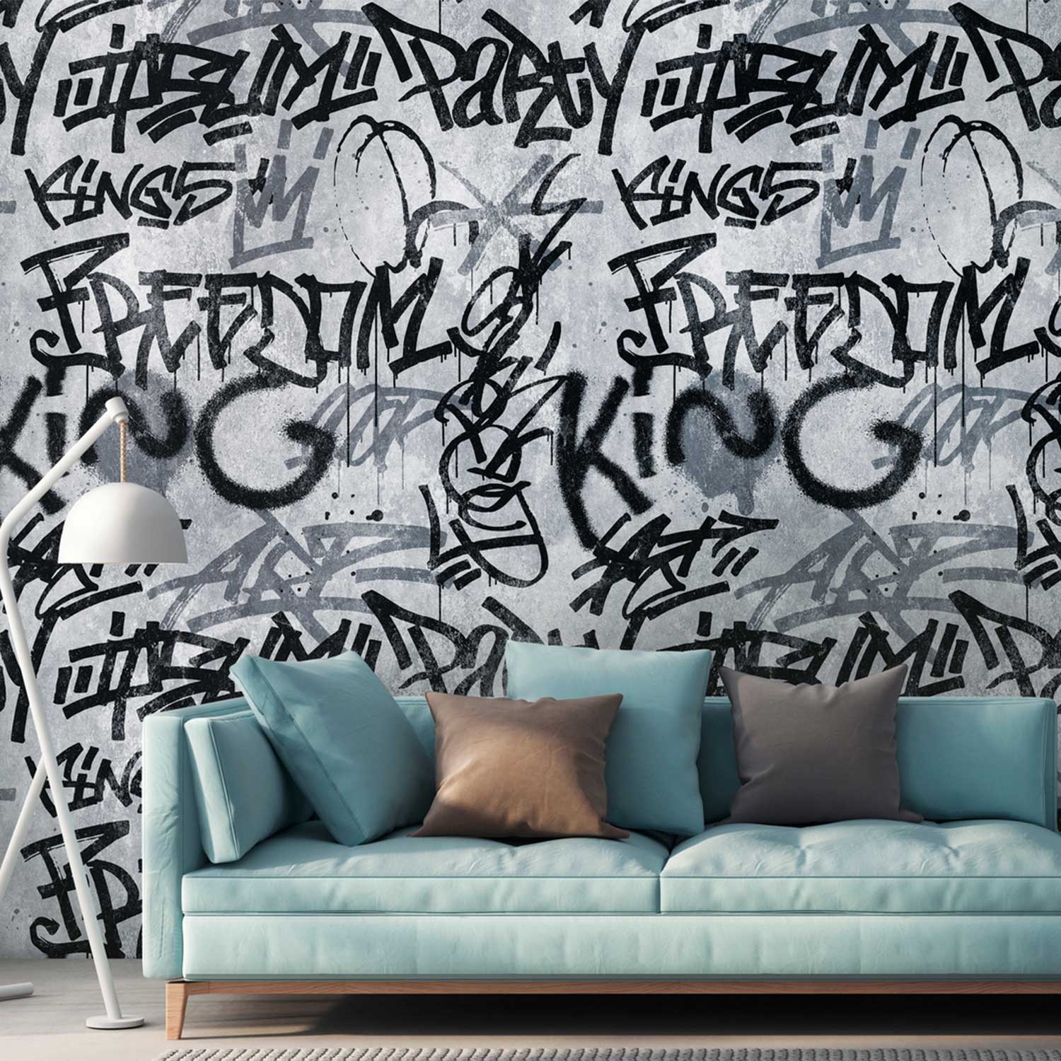 Fototapete Urban Grafitti M1-No.10242 | Digitaldruck | Grau | Schwarz | Beton | Industrial | Loft
