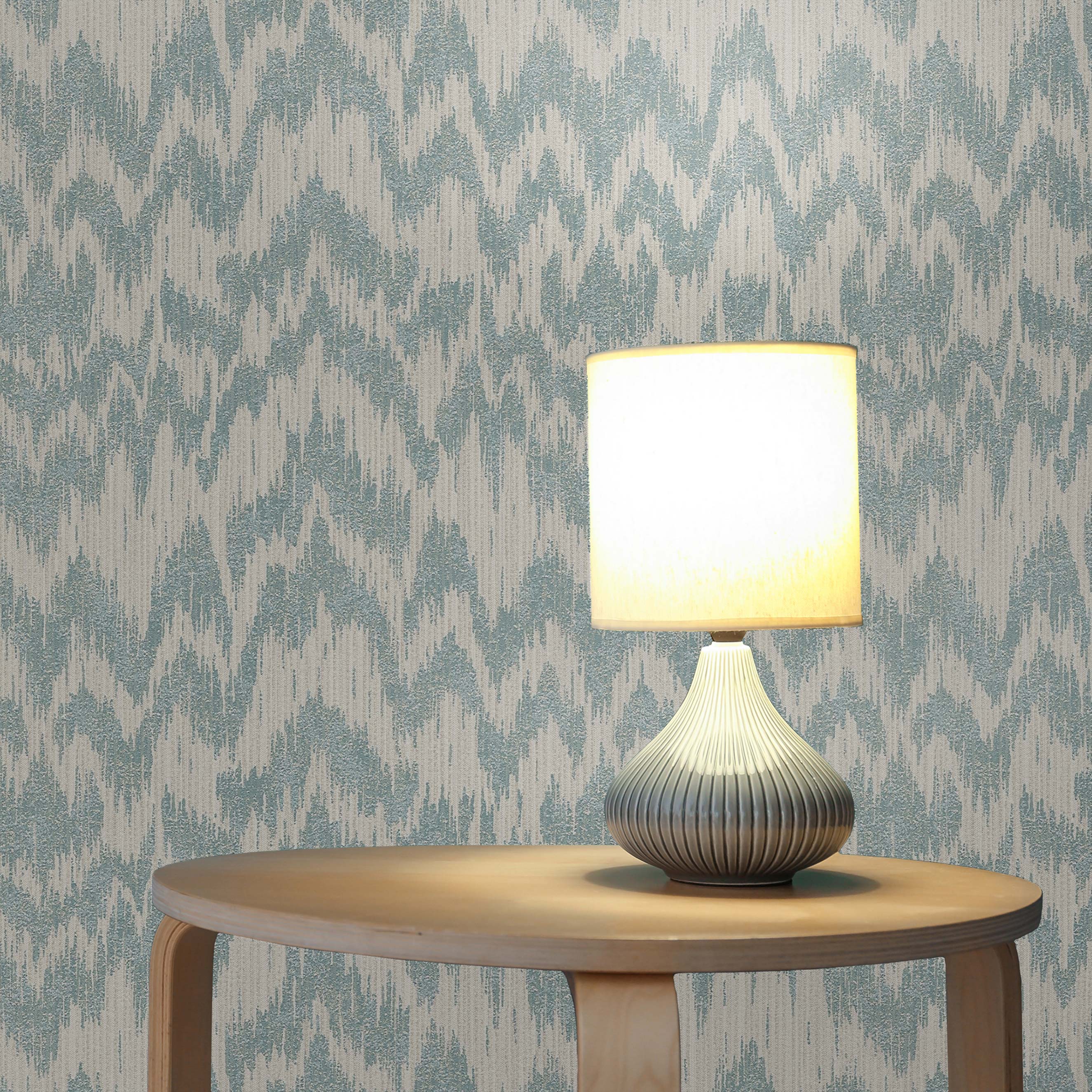 Tapete Wellen Pierre M1-No.1388 | Vliestapete | Blau | Beige | Struktur