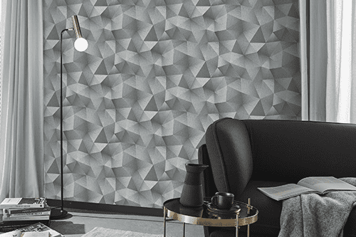 Moderne Metallic Tapete in Grau
