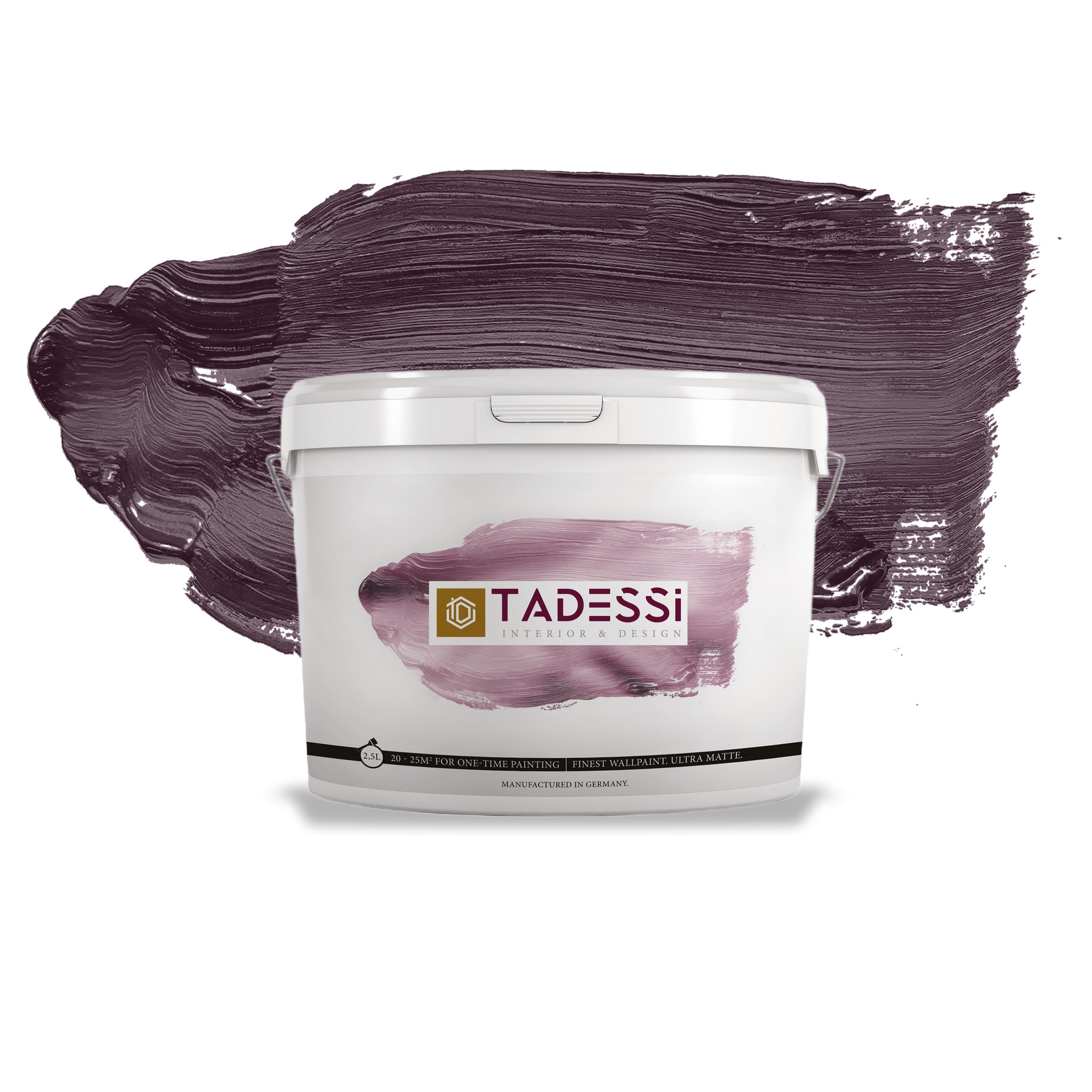 TADESSI Color Vista - Wandfarbe Violett - Brombeerlila - Matte Innenfarbe - Hochwertige Dispersion