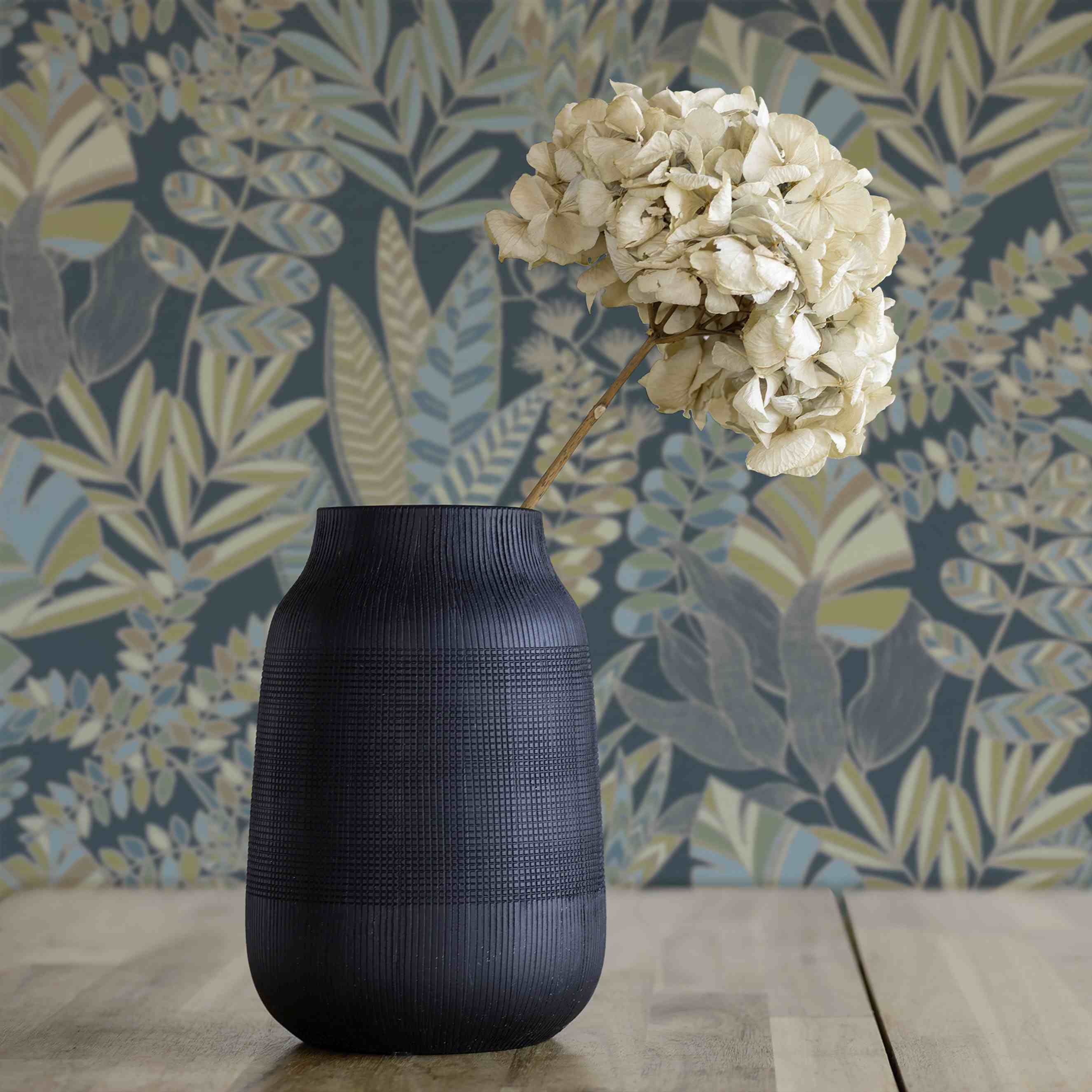 Tapete Carlos Blumen M1-No.4261 | Vlies | Blau | Gold | Floral | Tadessi | 10.05 x 0.53 m