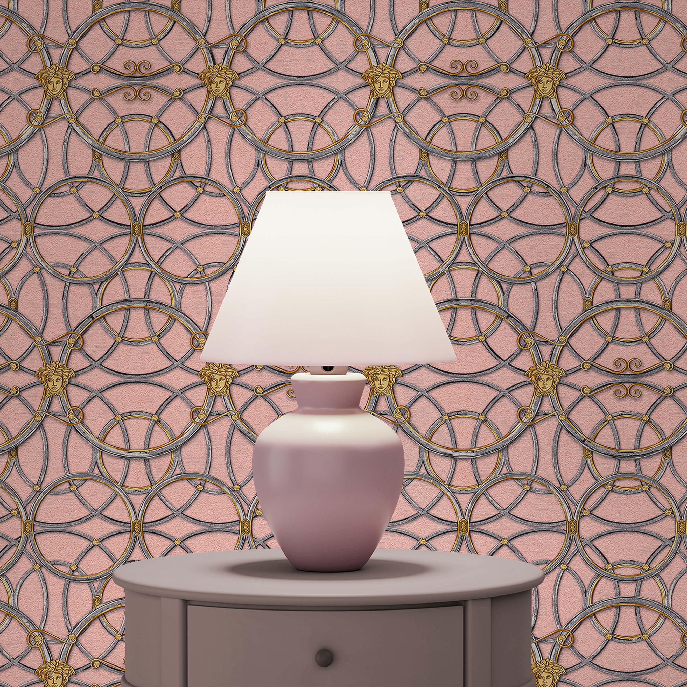 Tapete Barock Samuel M1-No.310 | Vliestapete | Silber | Gold | Designtapete
