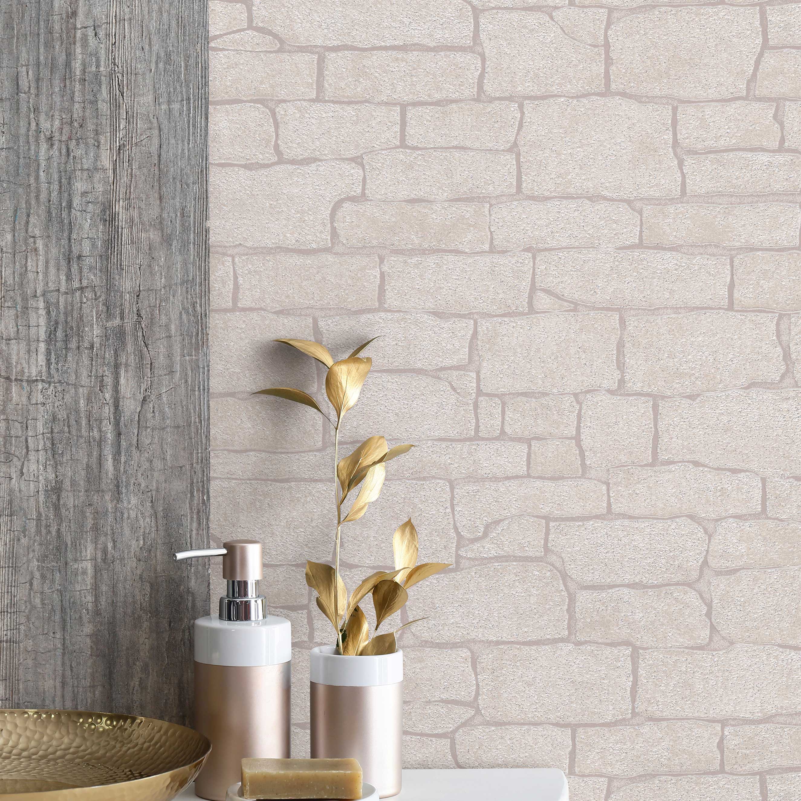 Tapete Stein Eliano M2-No.199 | Vliestapete Steinoptik | Beige | Industrial | Loft | Steintapete