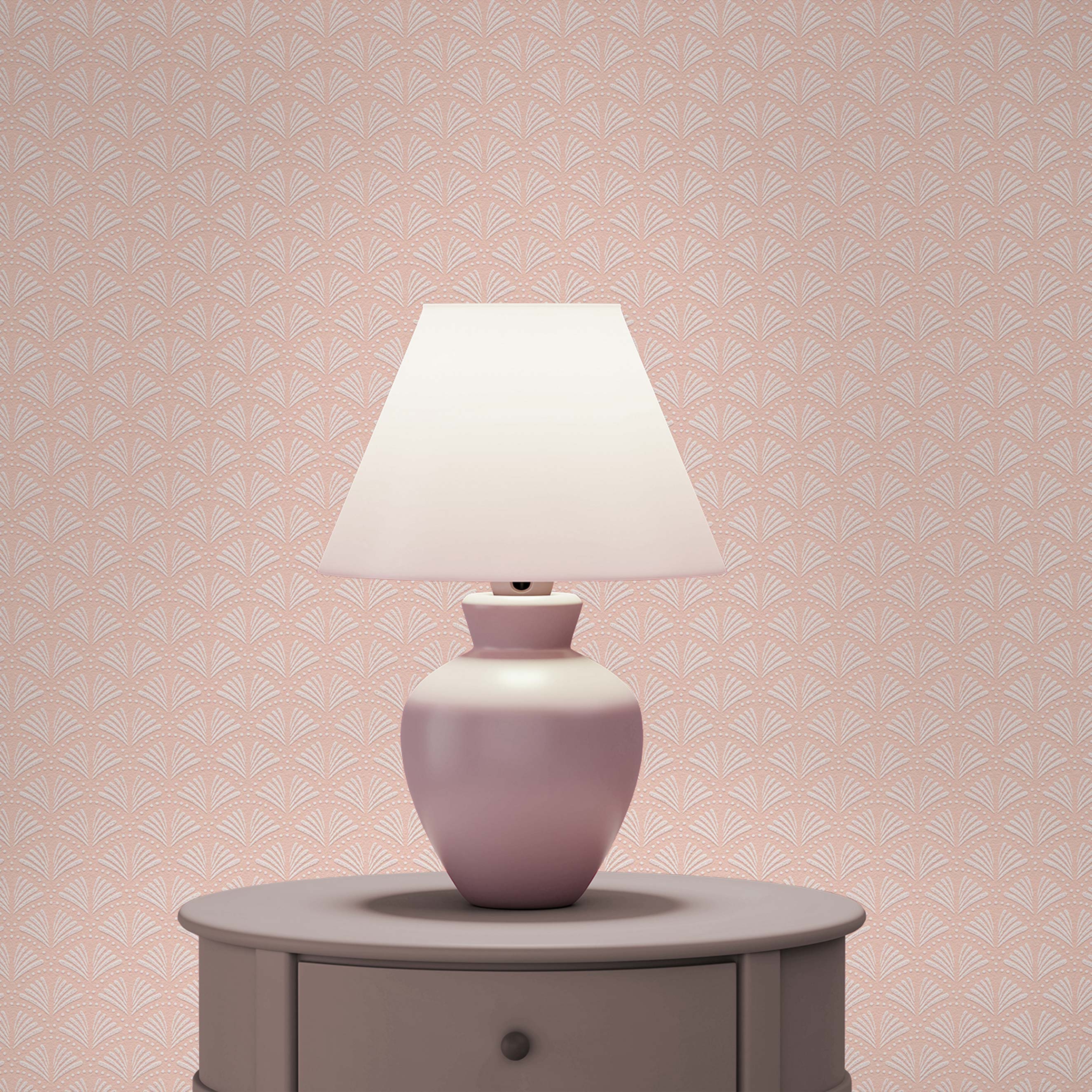 Tapete Art Deco M1-No.656 | Vliestapete | Rosa | Weiß | Designtapete | Geometrisch