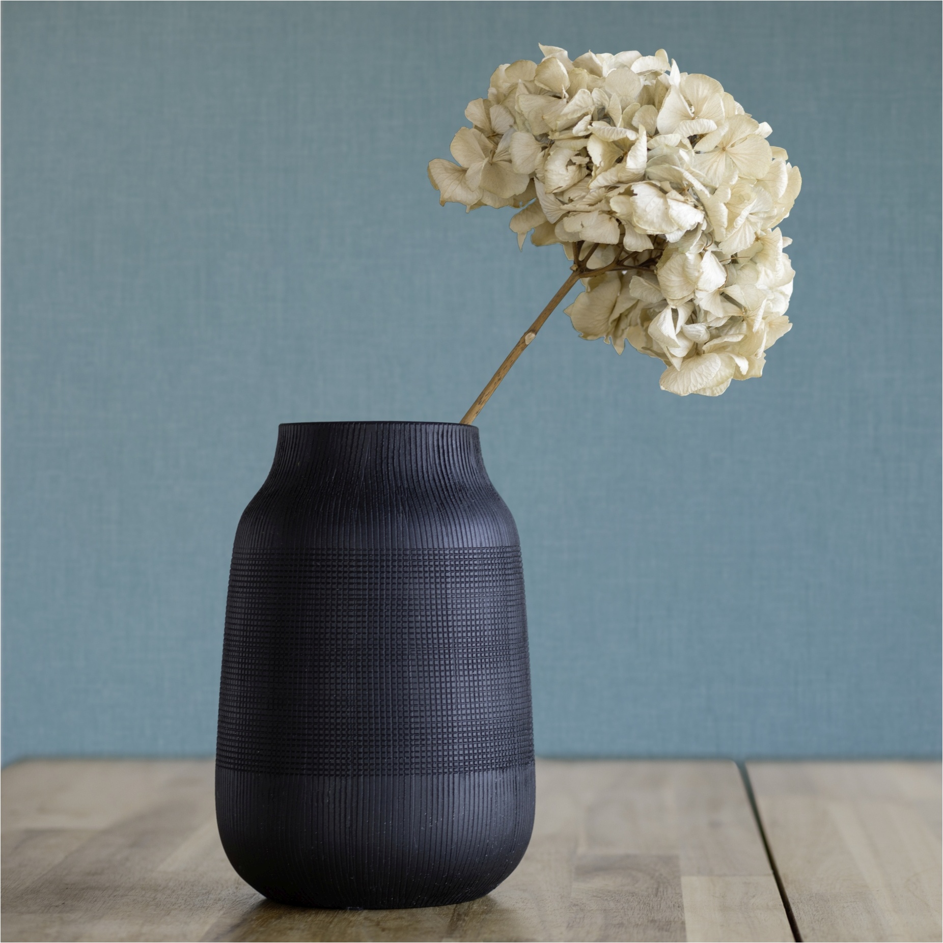 Tapete Uni M1-No.11433 | Vliestapete einfarbig | Blau | Türkis | Textilstruktur | Wohnzimmer