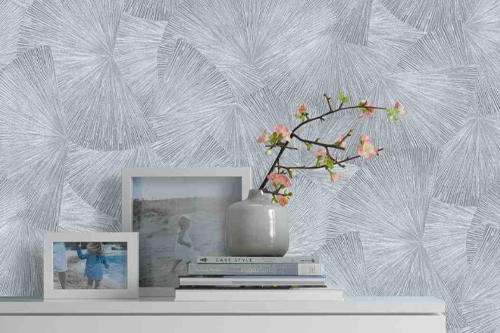 Moderne Tapete in Silber