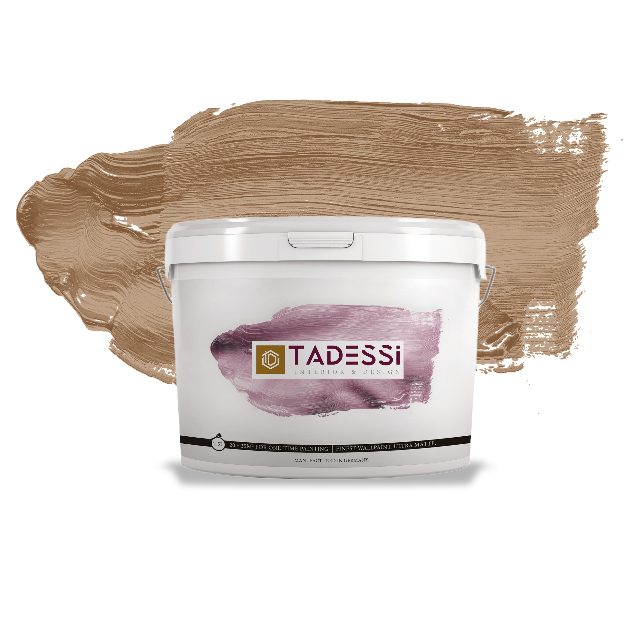 TADESSI Color Vista - Wandfarbe Braun - Mocha - Matte Innenfarbe - Hochwertige Dispersionsfarbe