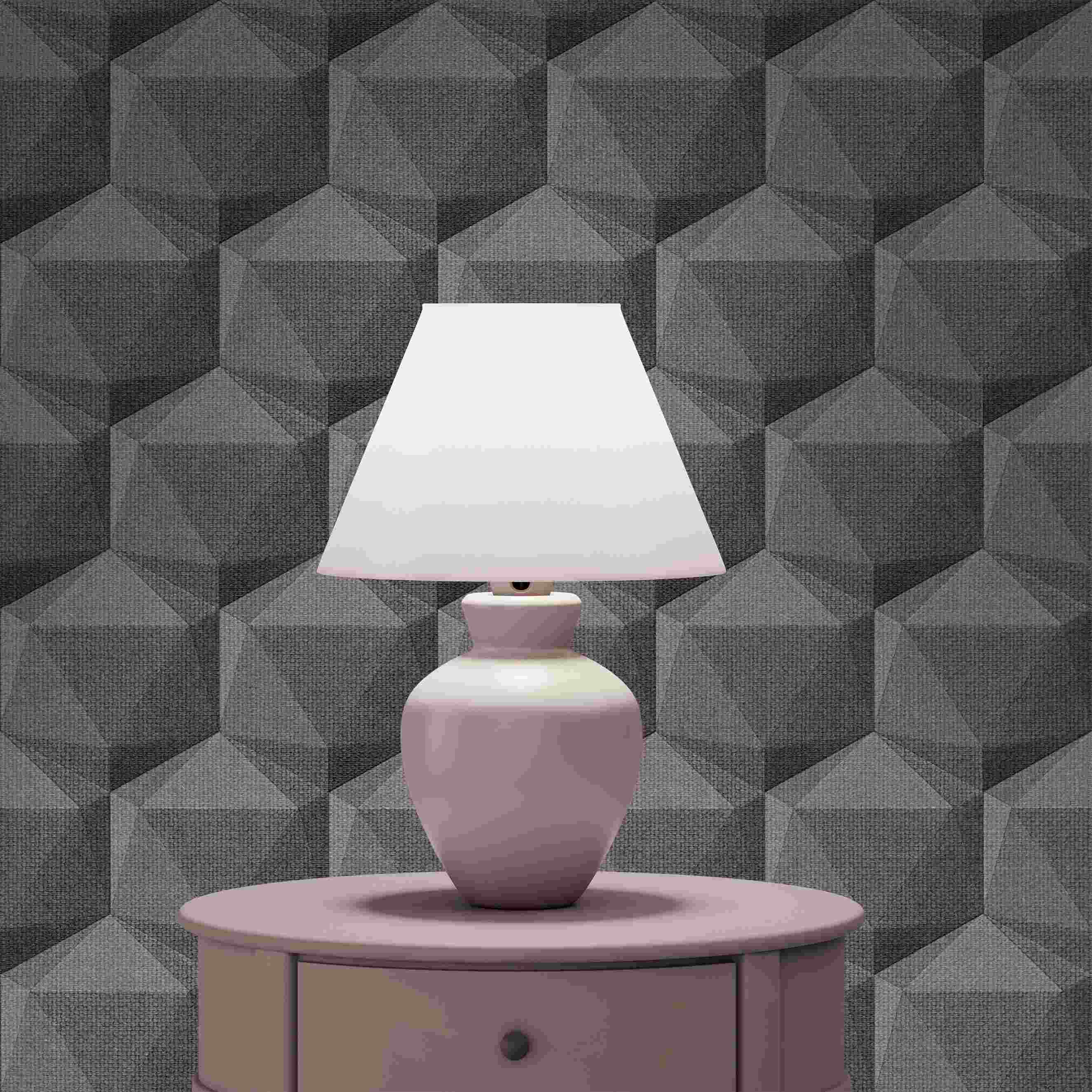 Tapete Meo Grafik M1-No.4000 | Vlies | Grau | Anthrazit | Hexagon | Tadessi | 10.05 x 0.53 m
