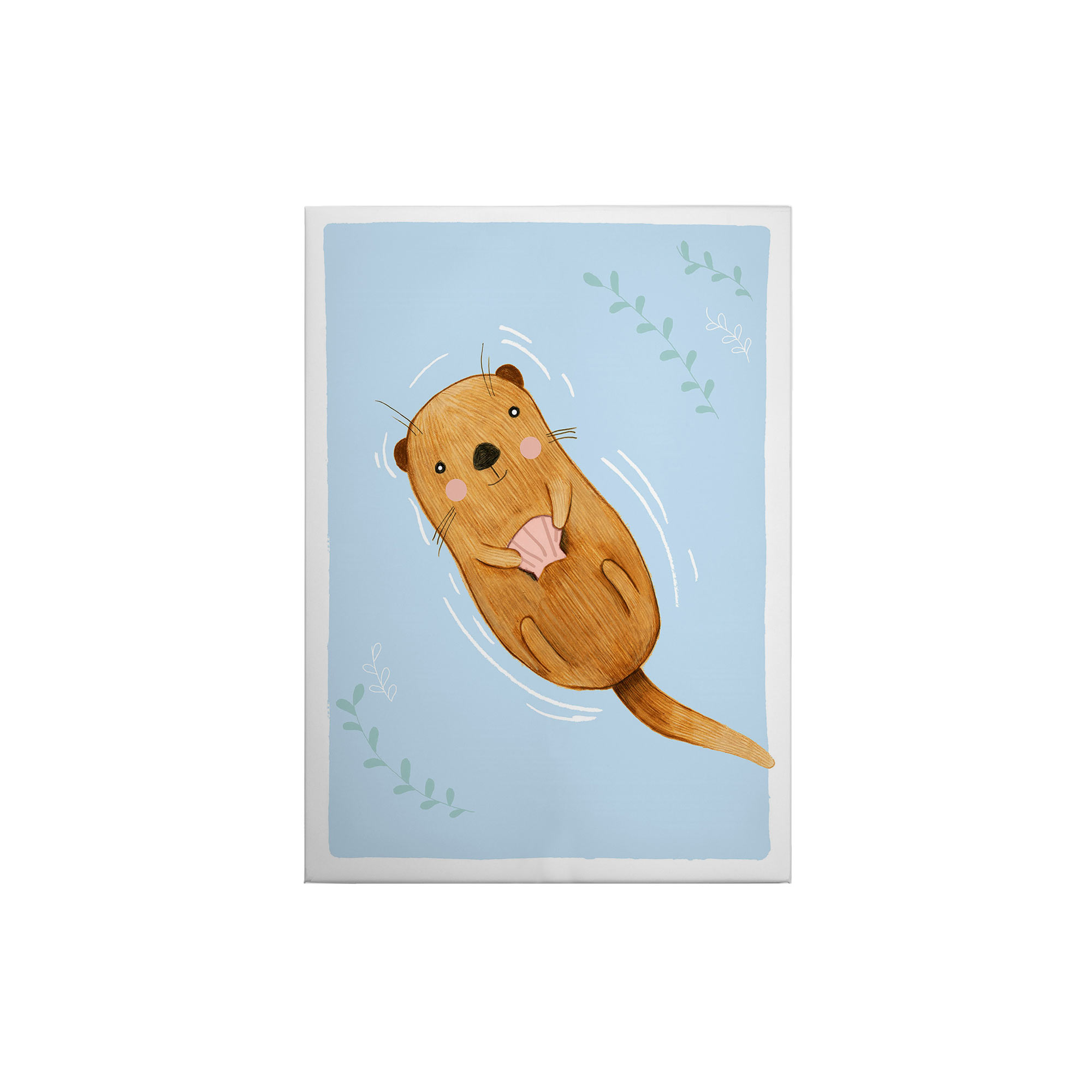 Tadessi Leinwandbild Otter - 70 x 50 cm - M1-No.50433 - Keilrahmen in Braun Blau