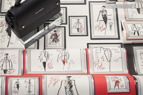 Karl Lagerfeld Tapeten mit Skizzen Motiven