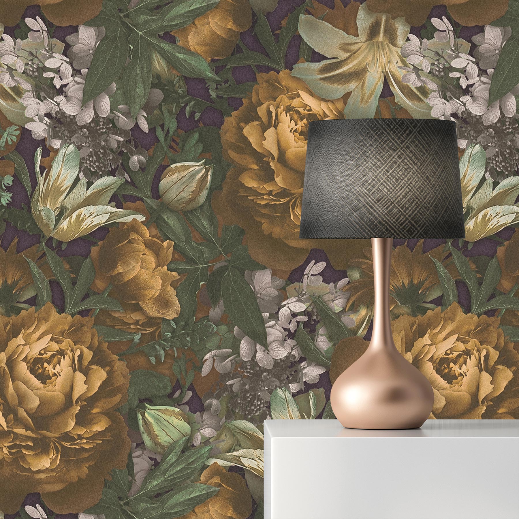 Tapete Blumen Mario M1-No.3454 Vliestapete Gelb Grün Floral Natur