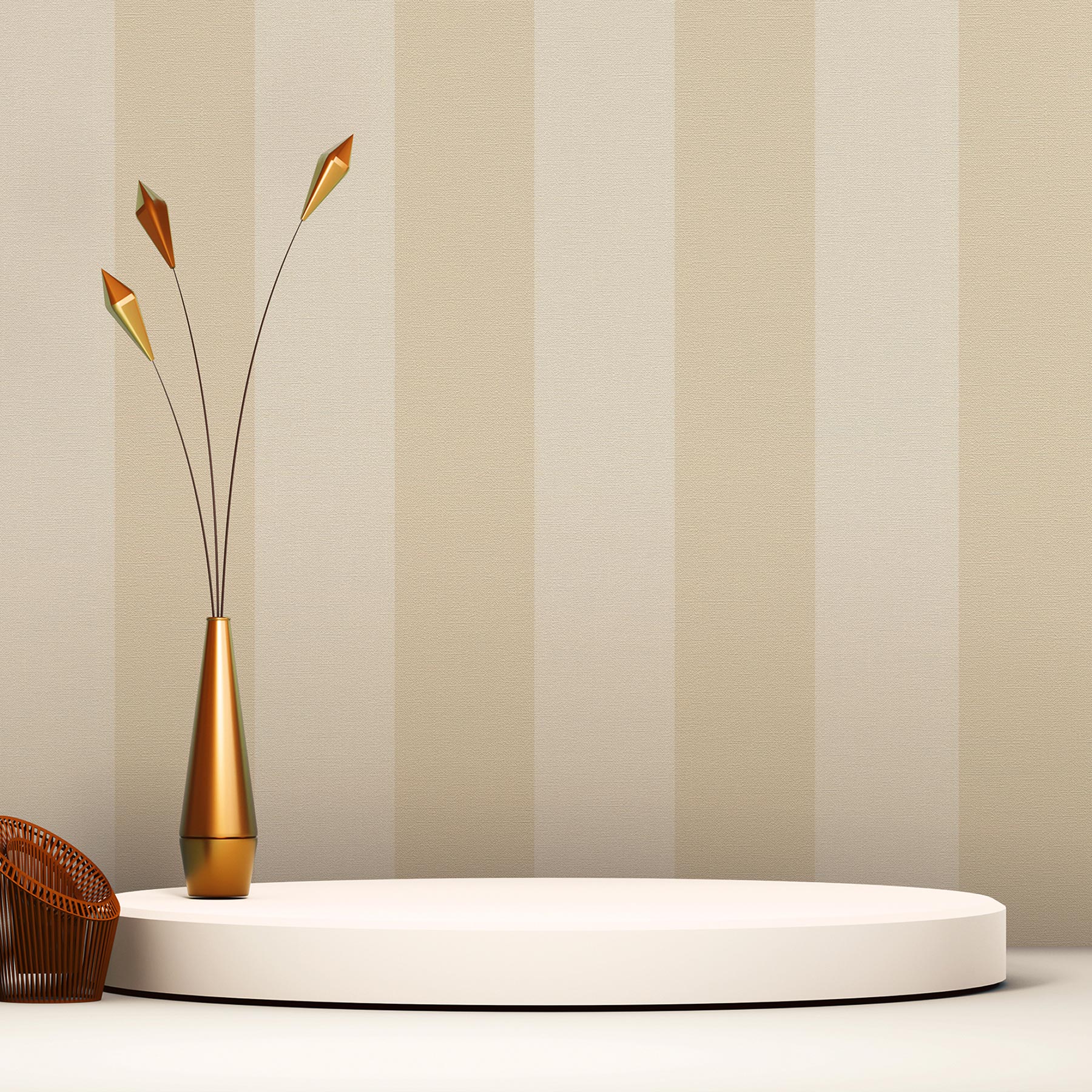 Tapete Streifen Lucca M1-No.3535 | Vliestapete | Beige | Streifentapete | Blockstreifen