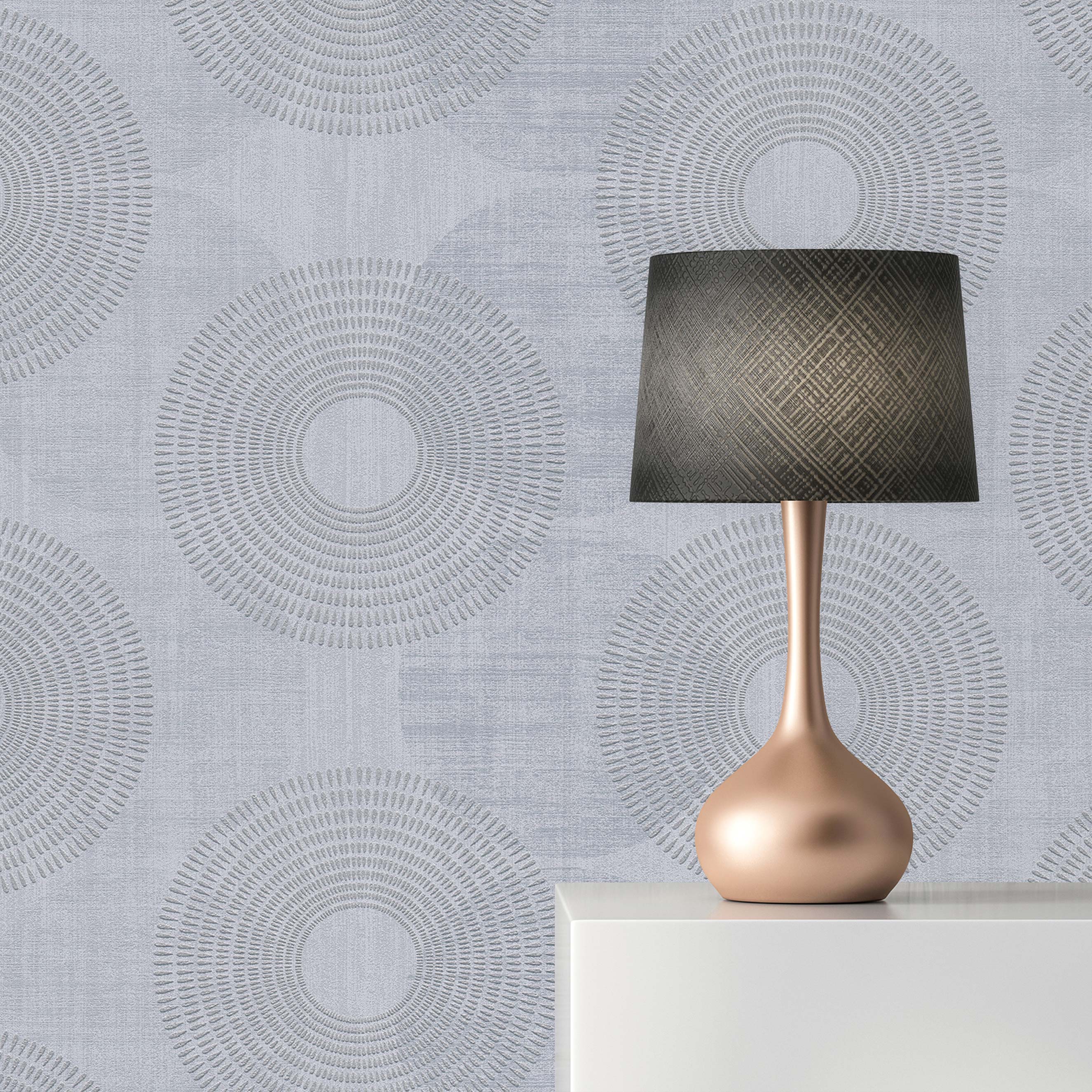 Tapete Punkte Kreise Caterina M1-No.1304 | Vliestapete | Grau | Geometrisch