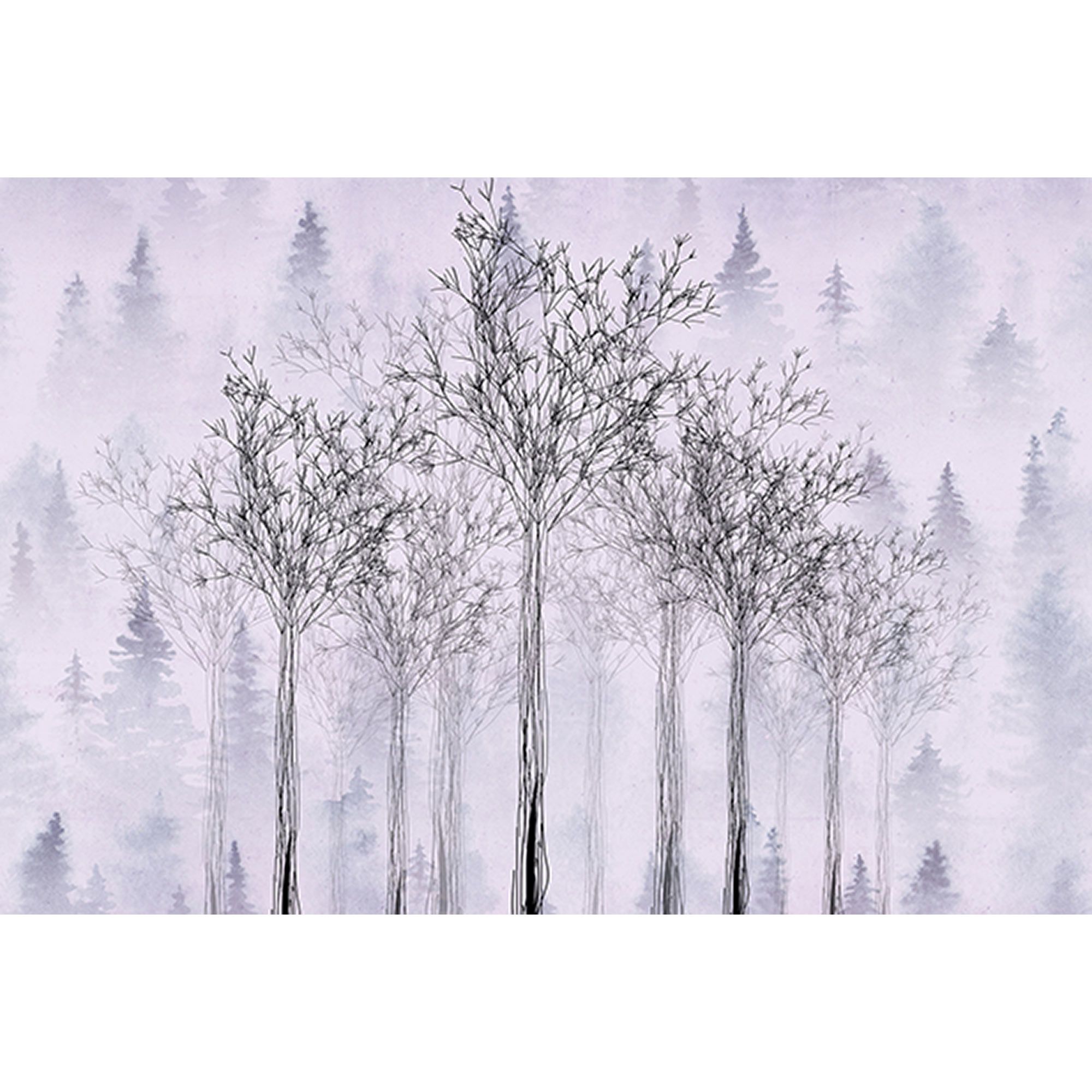 Tadessi Fototapete Wald M1-No.60309 Digitaldruck Tapete Lila Weiß - Natur