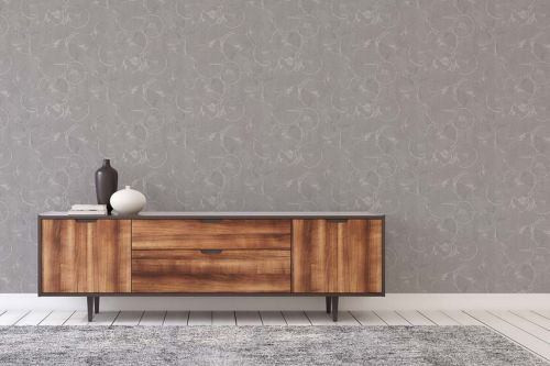 Moderne Tapete in garu silber