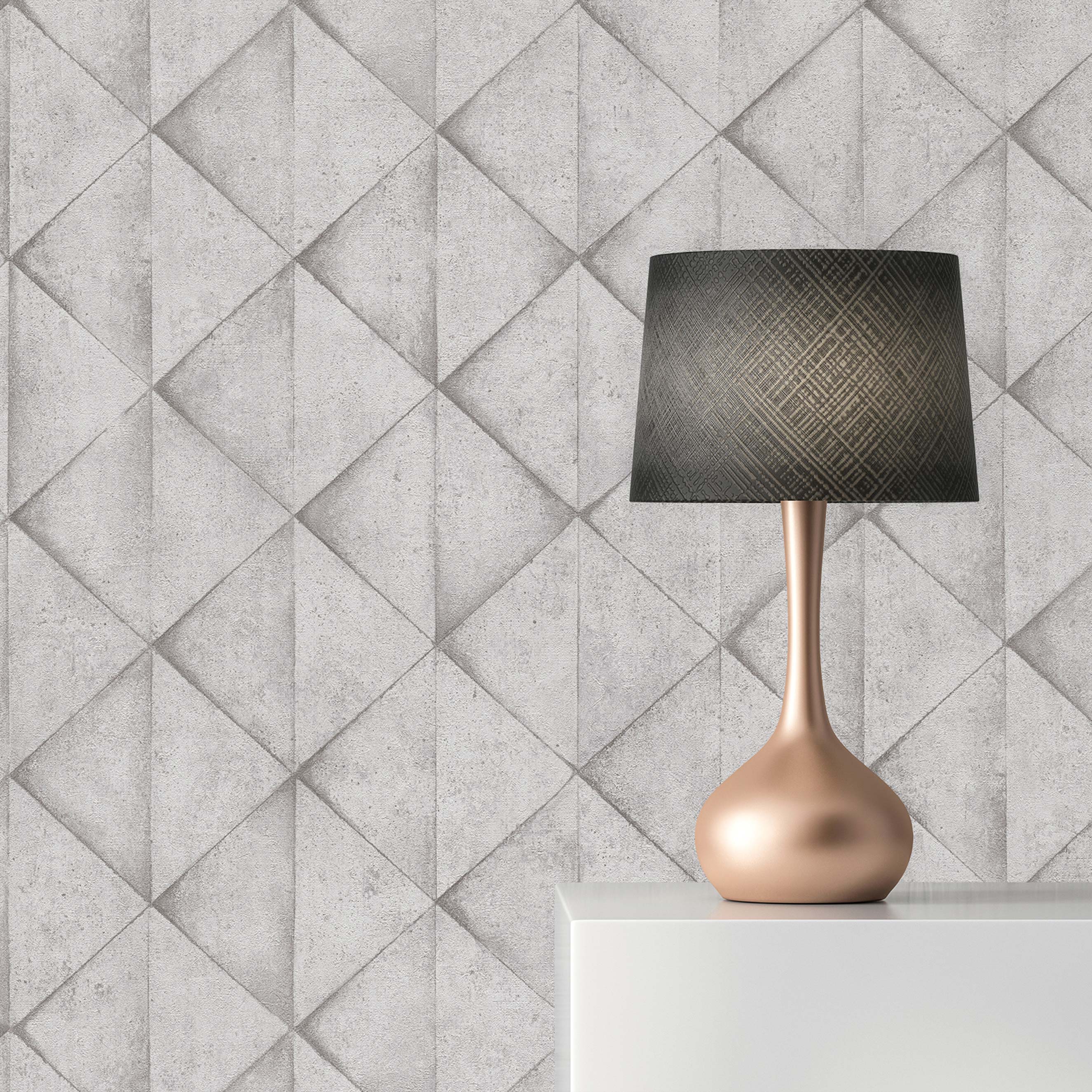 Tapete Beton Vito M1-No.546 | Vliestapete | Grau | Weiß | Geometrische Tapete | Modern