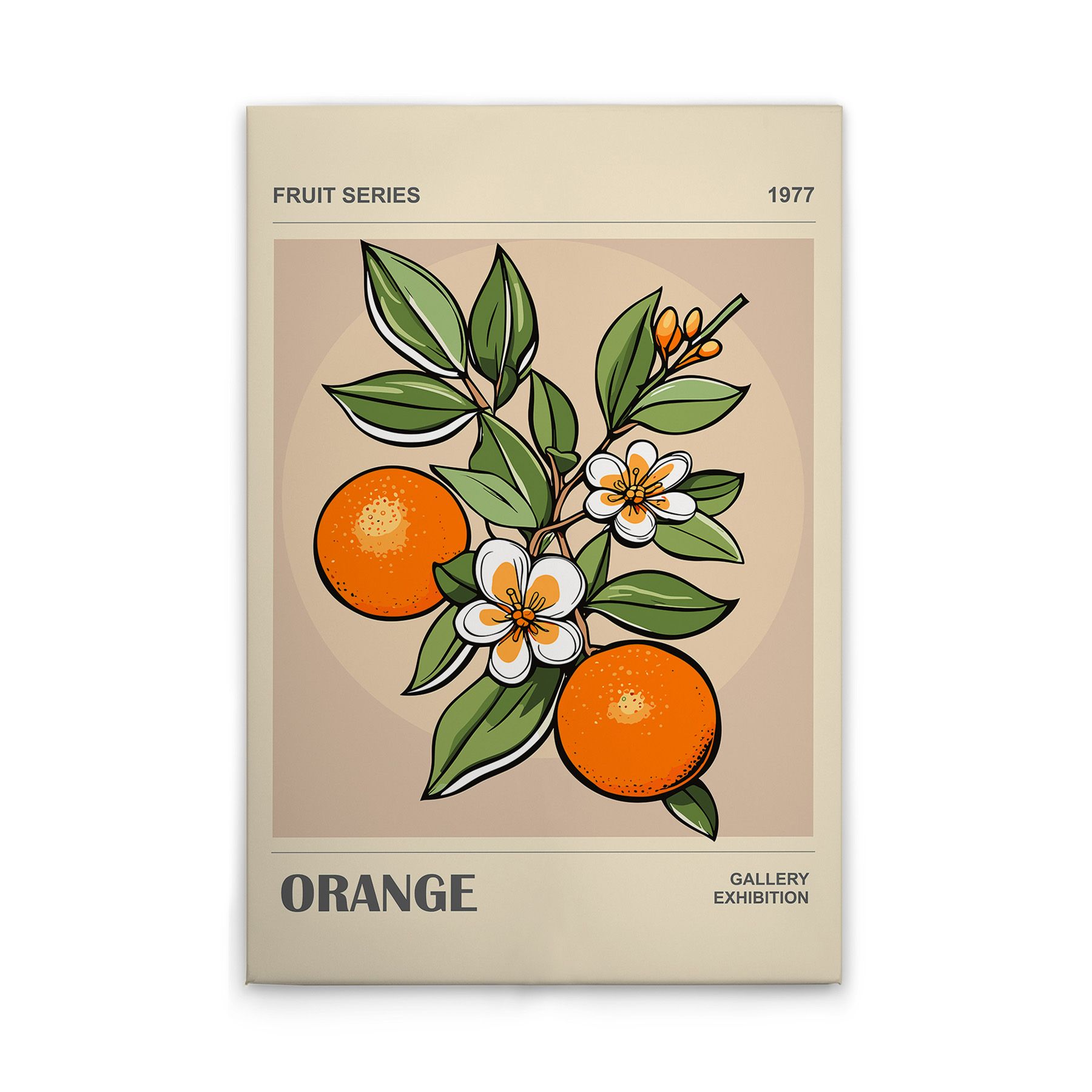 Tadessi Leinwandbild Blechschild Retro Look Orangen M1-No.51773 - Wandbild - 30 x 45 cm