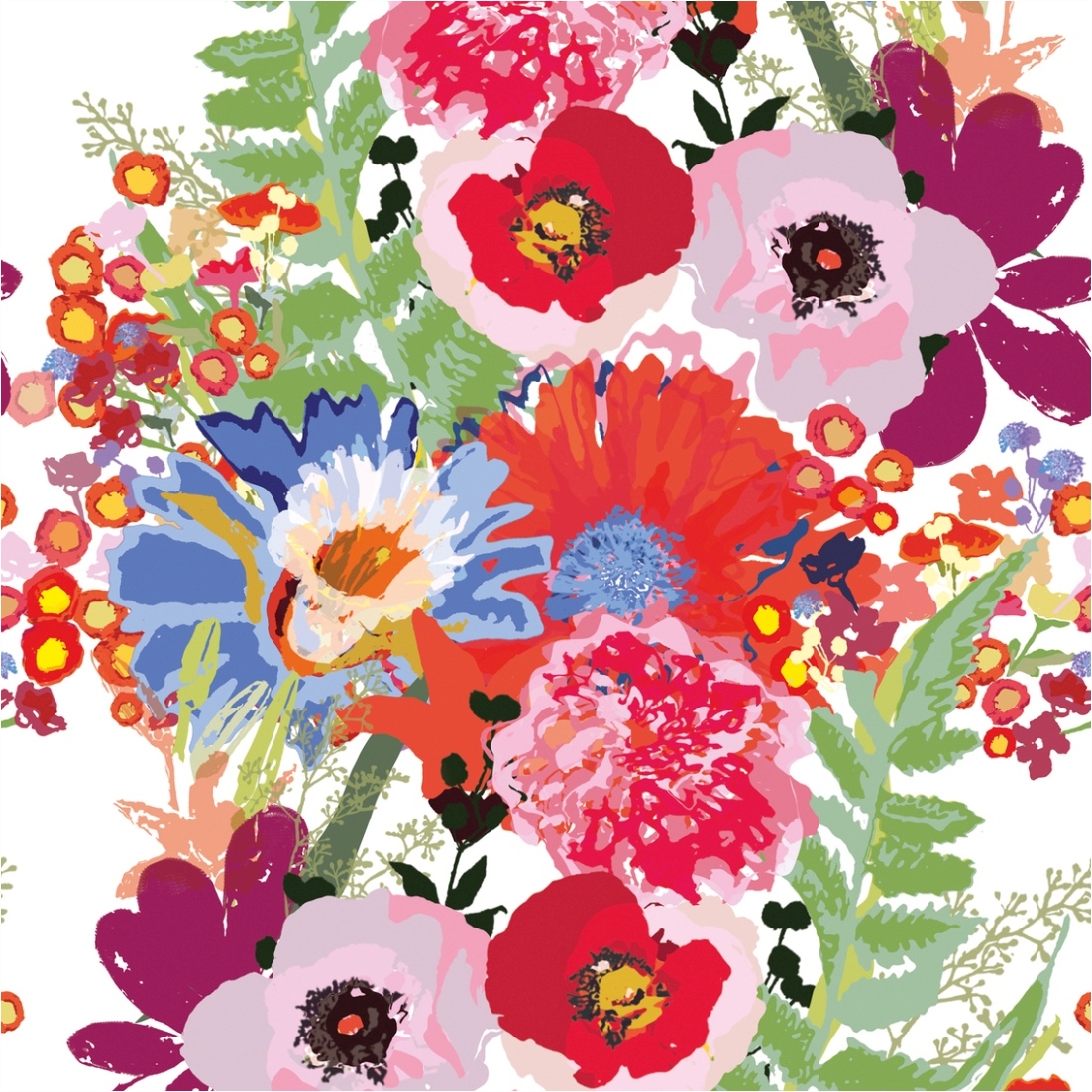 Tadessi Fototapete Blumen M1-No.11621 Digitaldruck Tapete Bunt Weiß - Wohnzimmer Schlafzimmer