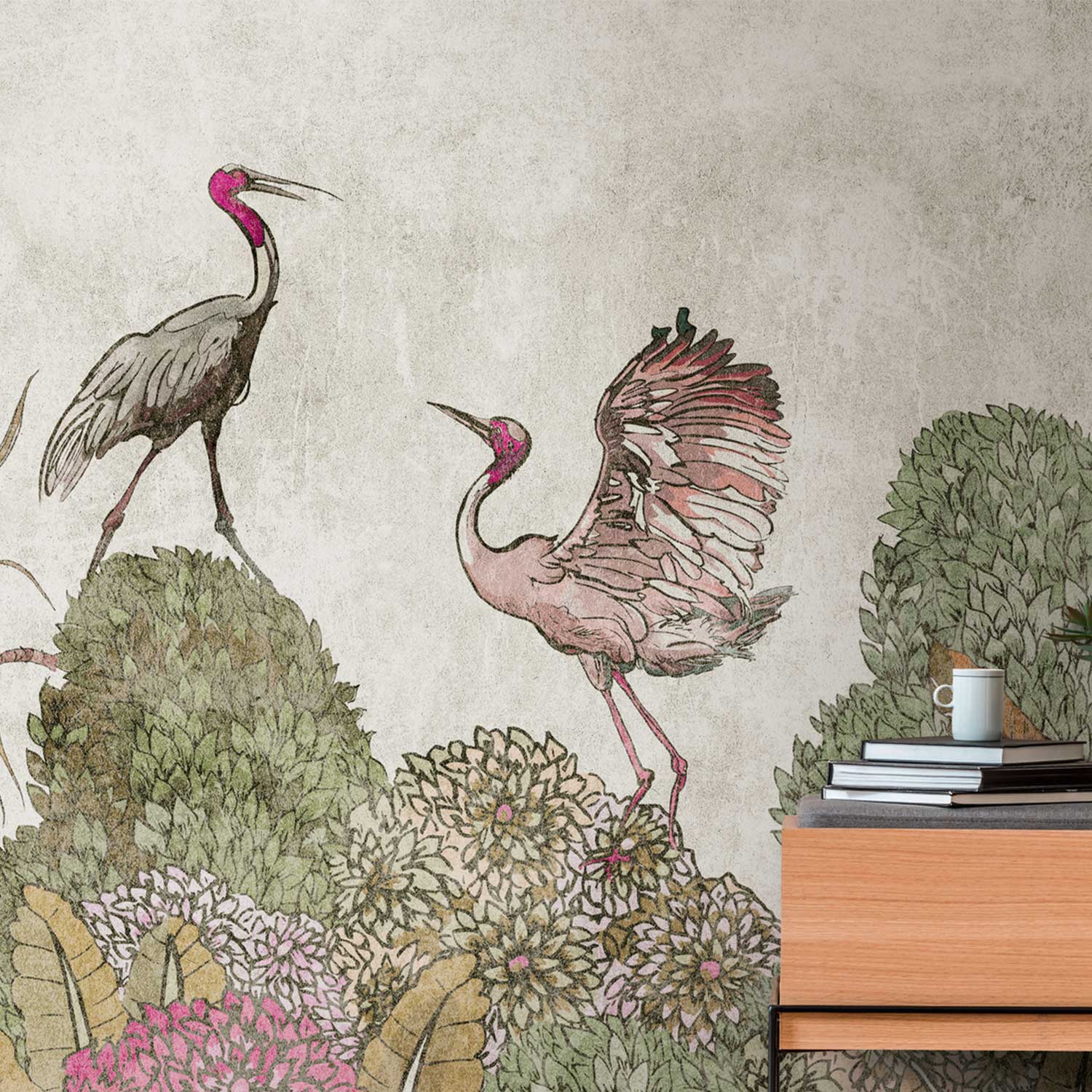 Fototapete Vögel M1-No.10266 | Digitaldruck | Grün | Braun | Tiere | Landhaus