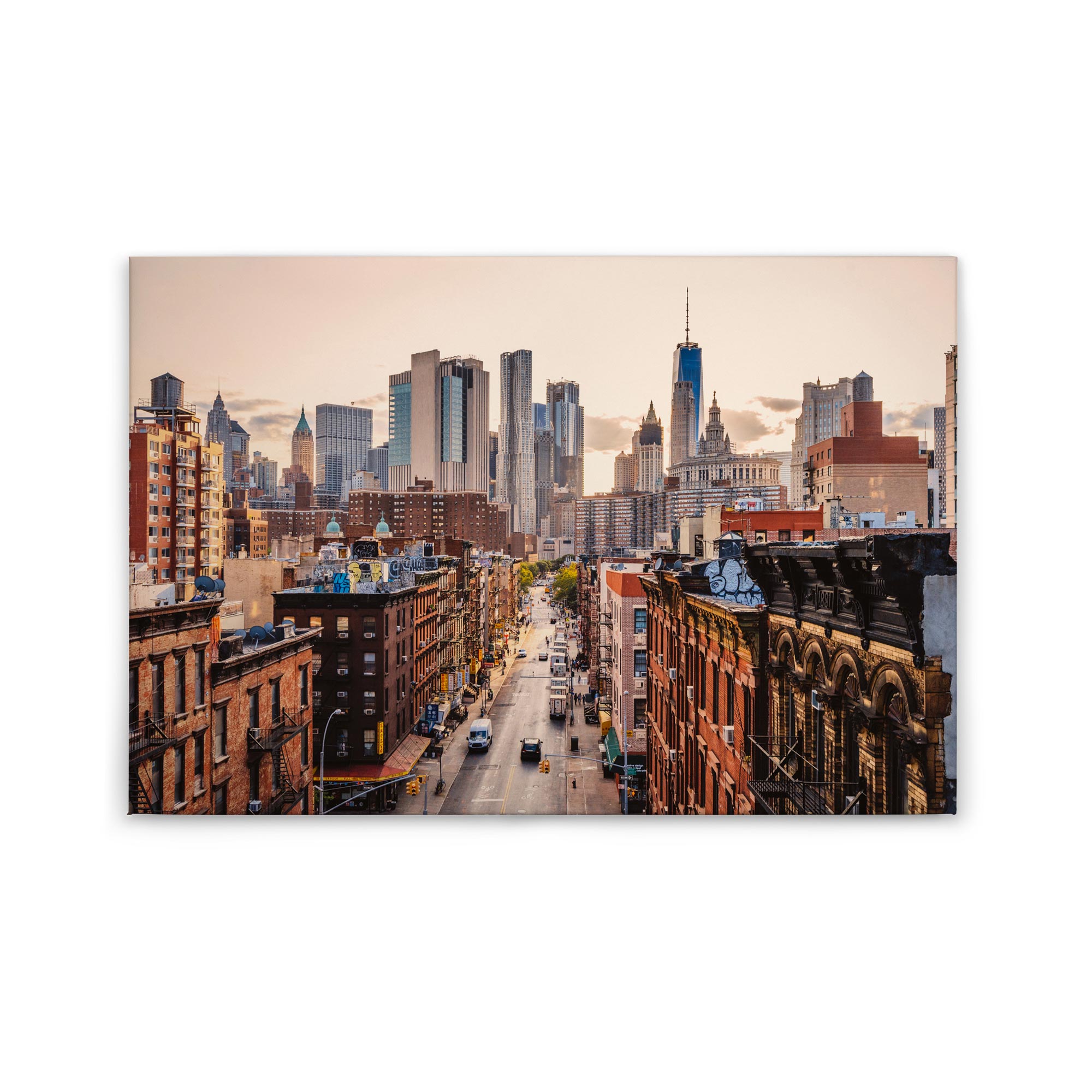Tadessi Leinwandbild New York Stadt - 60 x 90 cm - M1-No.50072 - Keilrahmen in Braun Grau