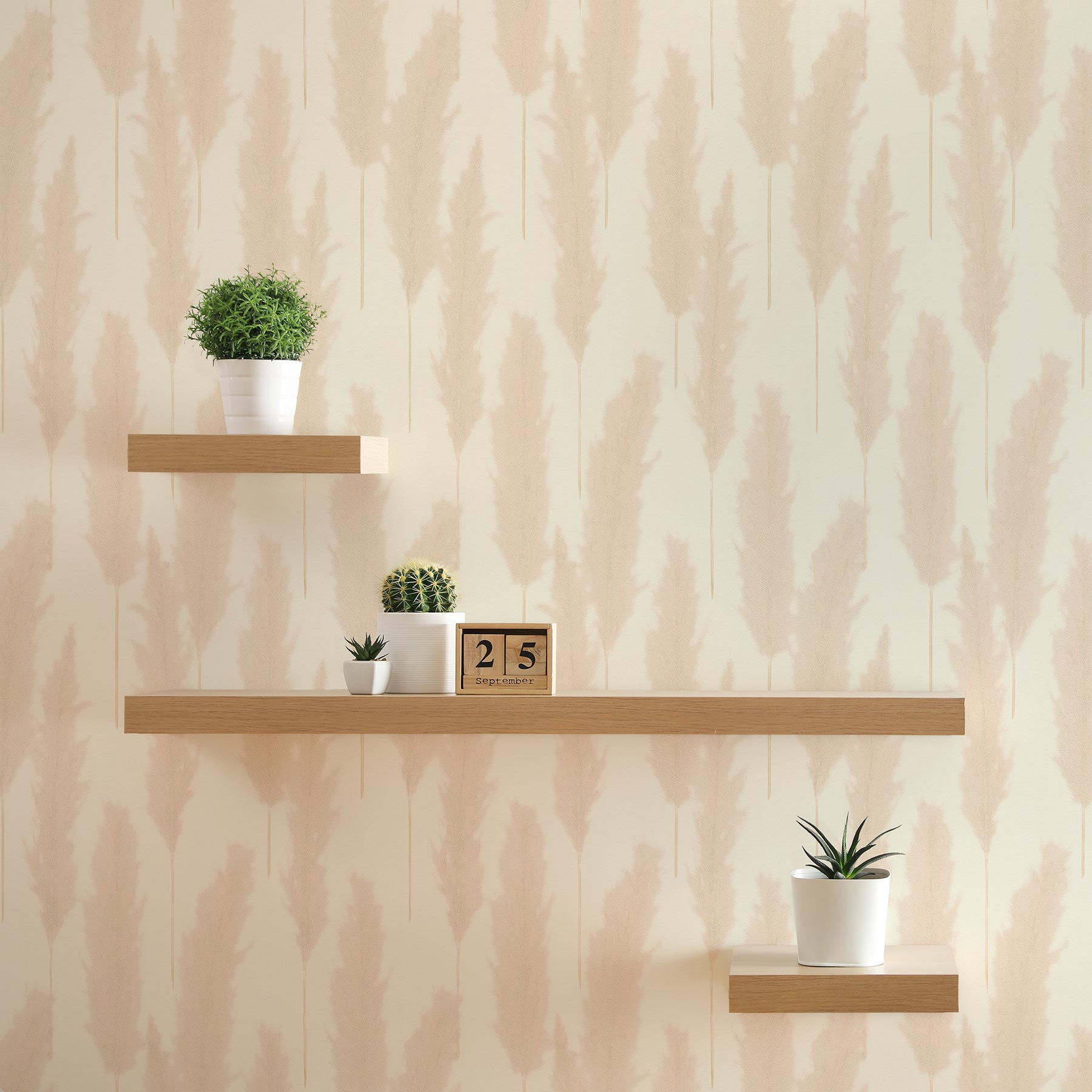 Tapete Bäume Blätter Ginevra M1-No.1755 | Vliestapete | Creme | Beige | Pampasgras