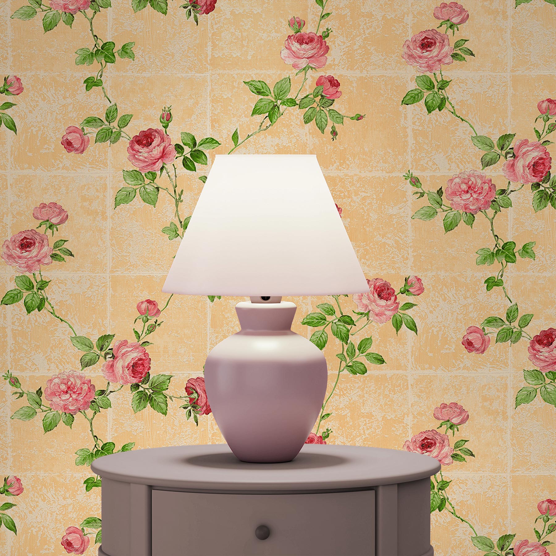 Tapete Blumen Carlos M1-No.2531 | Vliestapete | Pink | Grün | Floral | Klassik