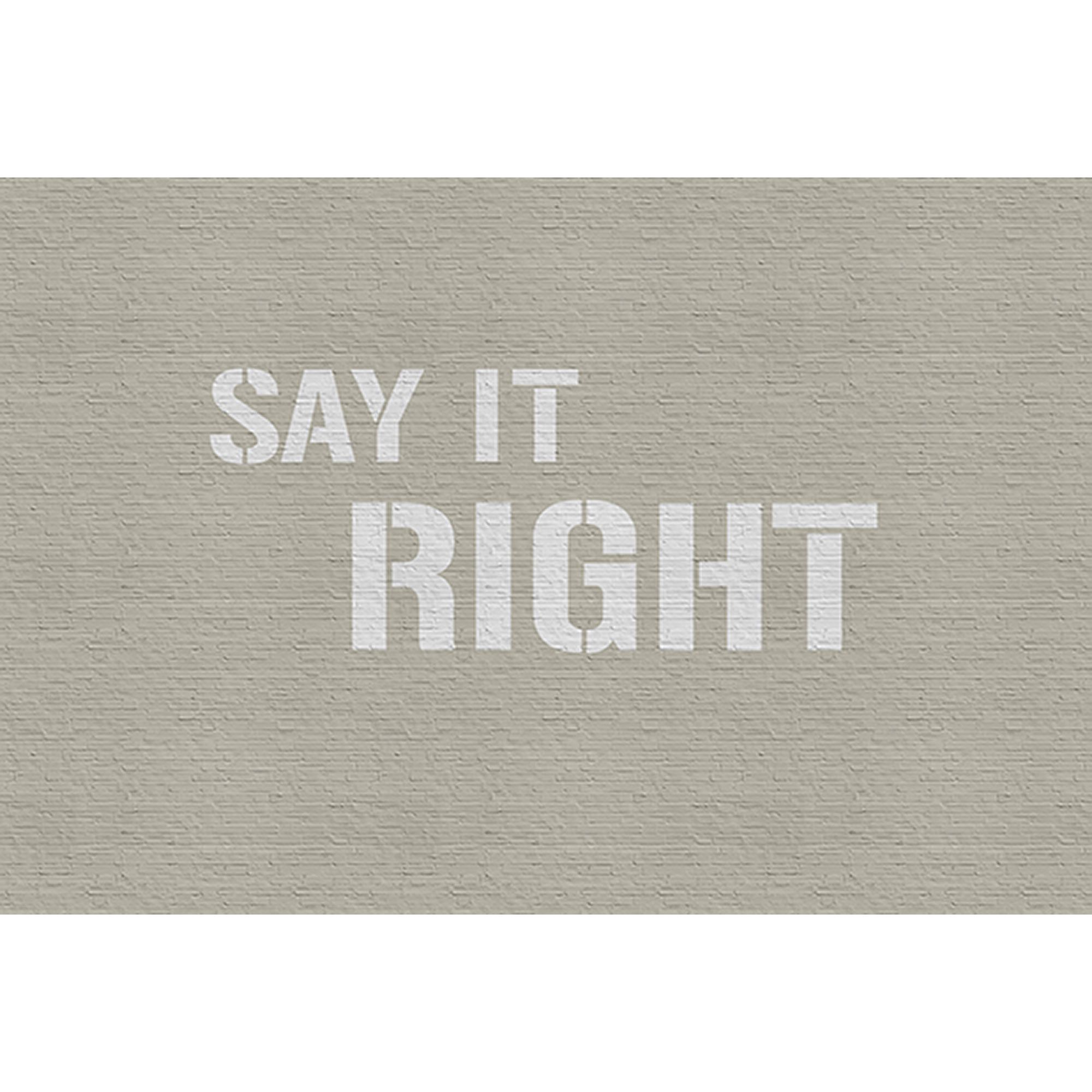 Tadessi Fototapete Steinoptik M1-No.60884 Digitaldruck Tapete Beige Weiß - Schrift Spruch