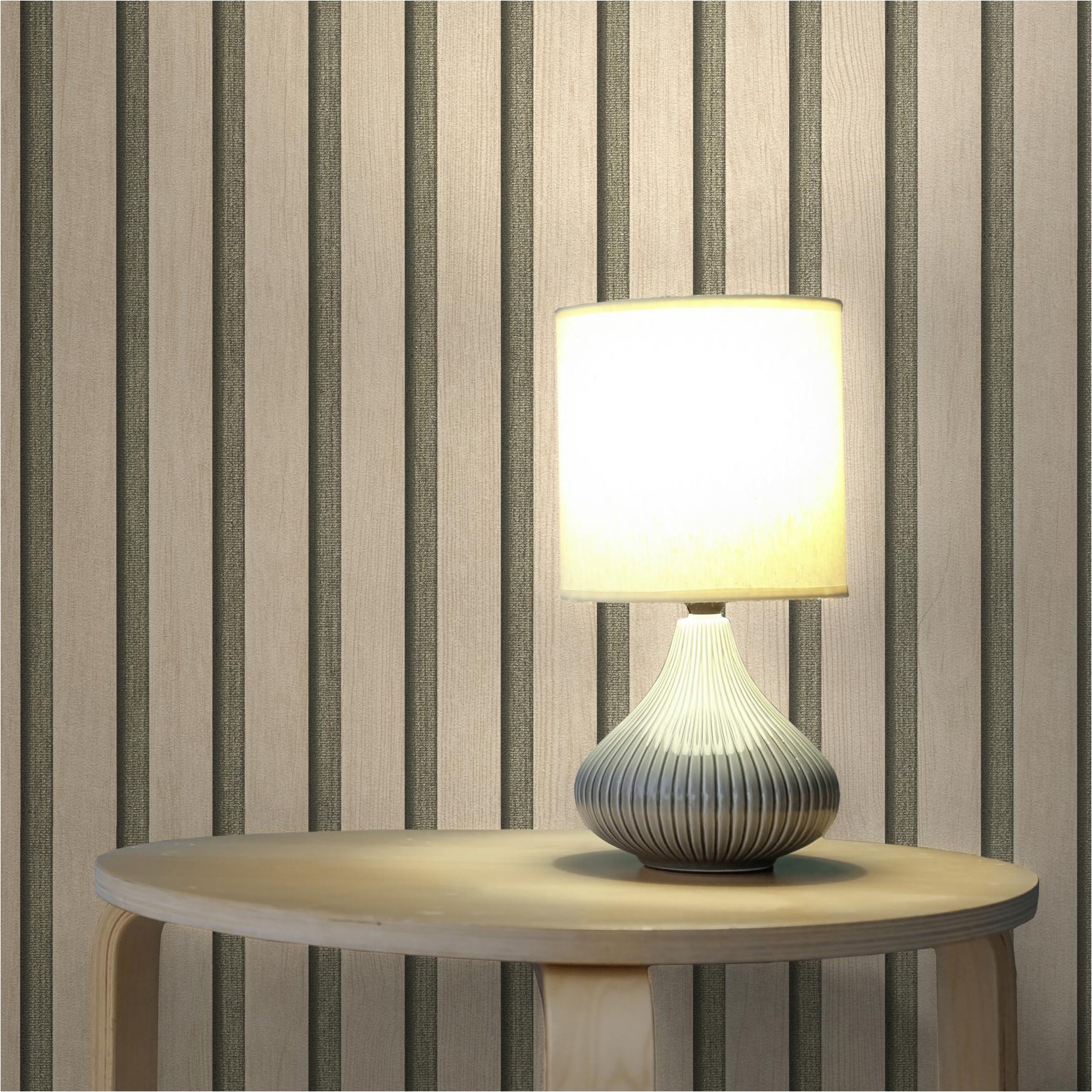 Tapete Holzoptik M1-No.12074 | Vliestapete Holzpaneele | Beige | Gold | Wandpaneele | Wohnzimmer